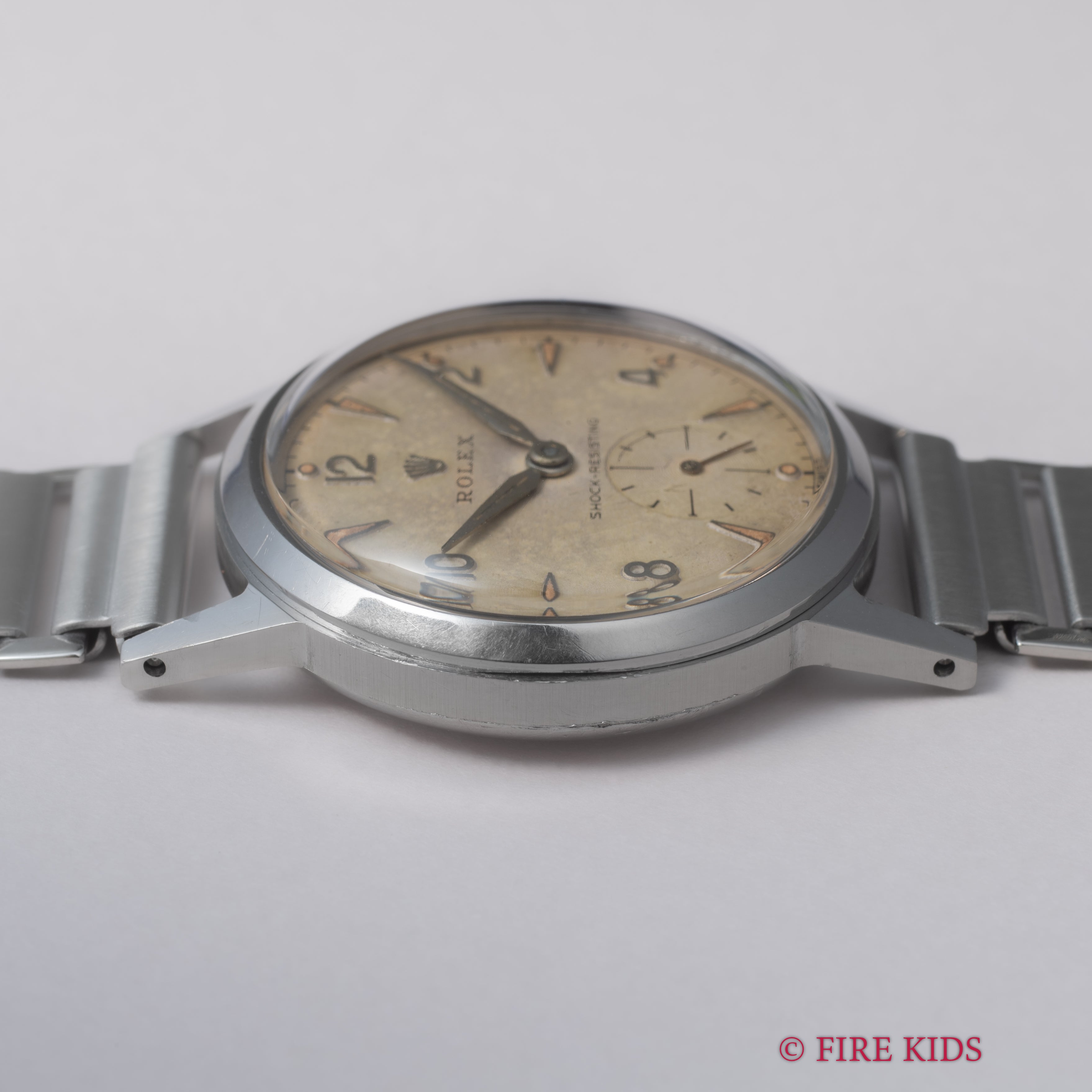 ロレックス デニソンケース 1953刻印 スモールセコンド手巻 Cal.700 Ref.3320 社外バンブーブレス