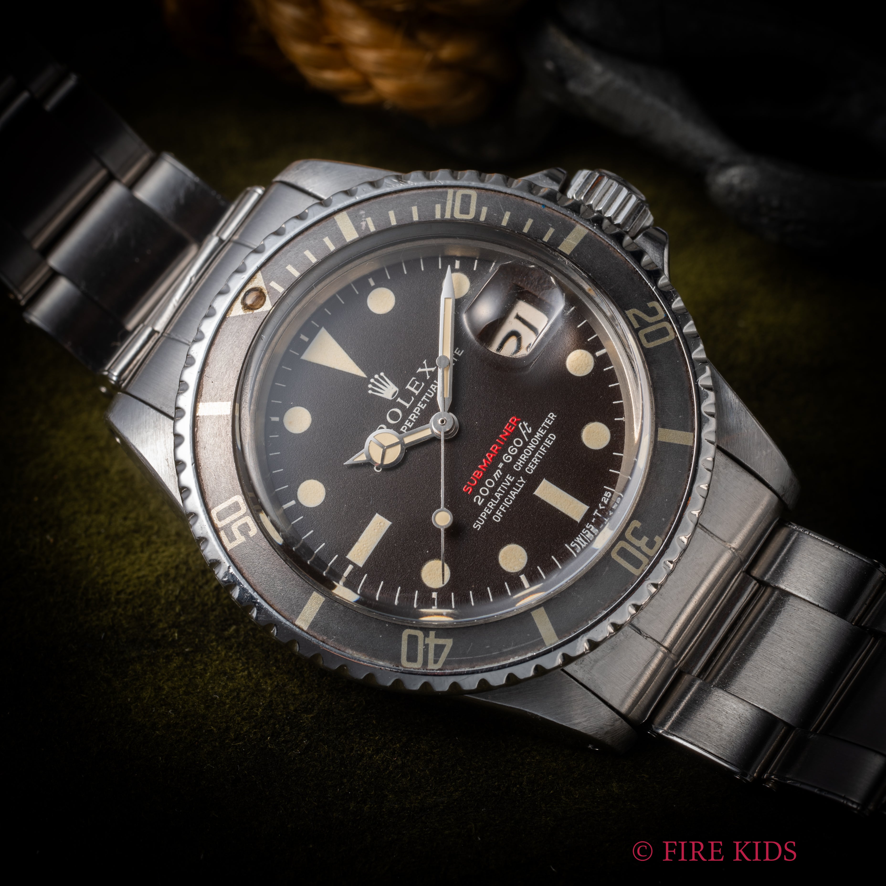 ロレックス 1969年製 サブマリーナー 赤サブ メーターファースト マーク3ダイヤル  Ref.1680 ブラウンチェンジ リベットブレス