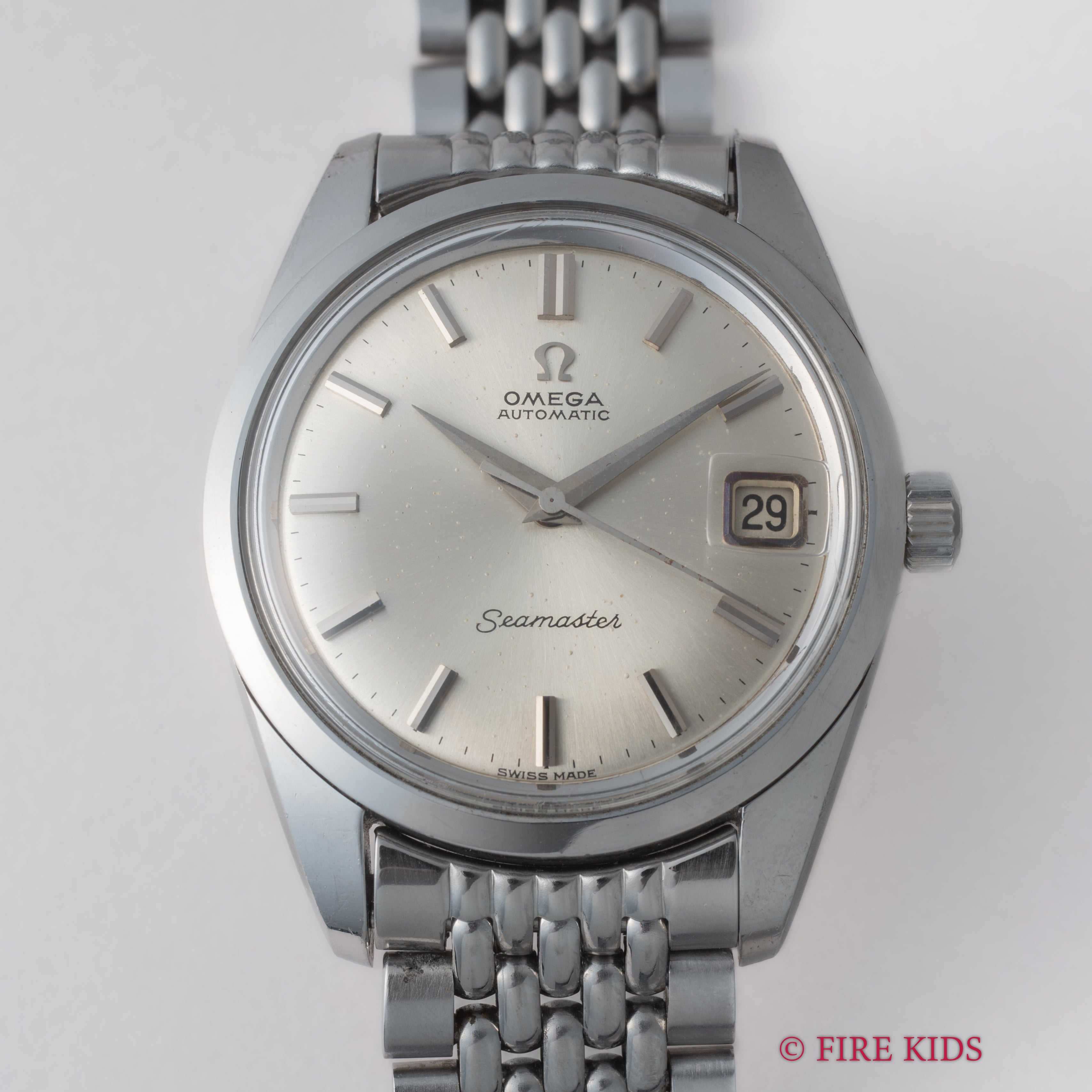 オメガ シーマスター 1964年製 Ref.166.010 自動巻 Cal.562 シルバーダイヤル 純正ライスブレス