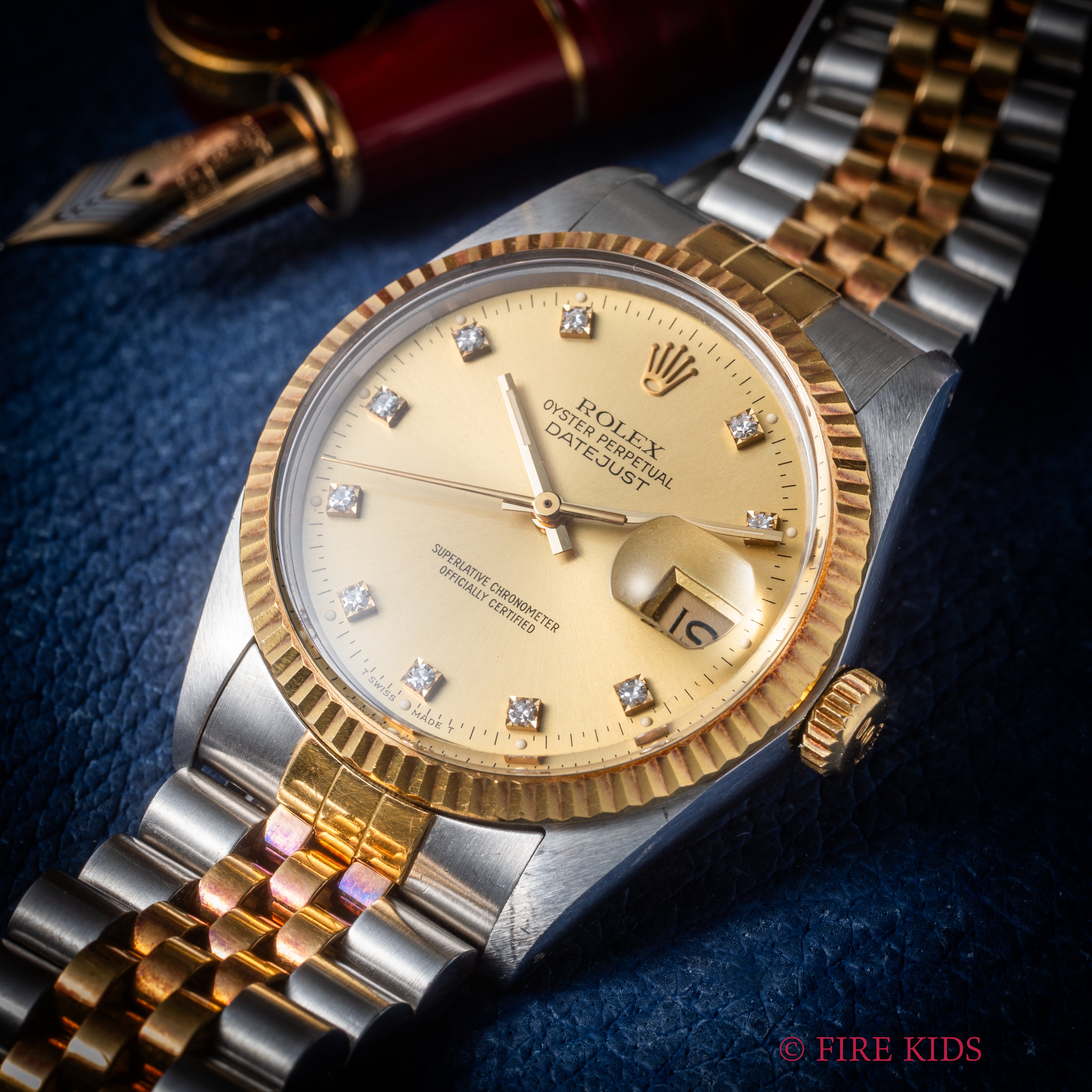 ロレックス 1987～88年製 デイトジャスト コンビ Ref.16013G 自動巻 トリチウム夜光 ギャラ、クロノメーター証付き