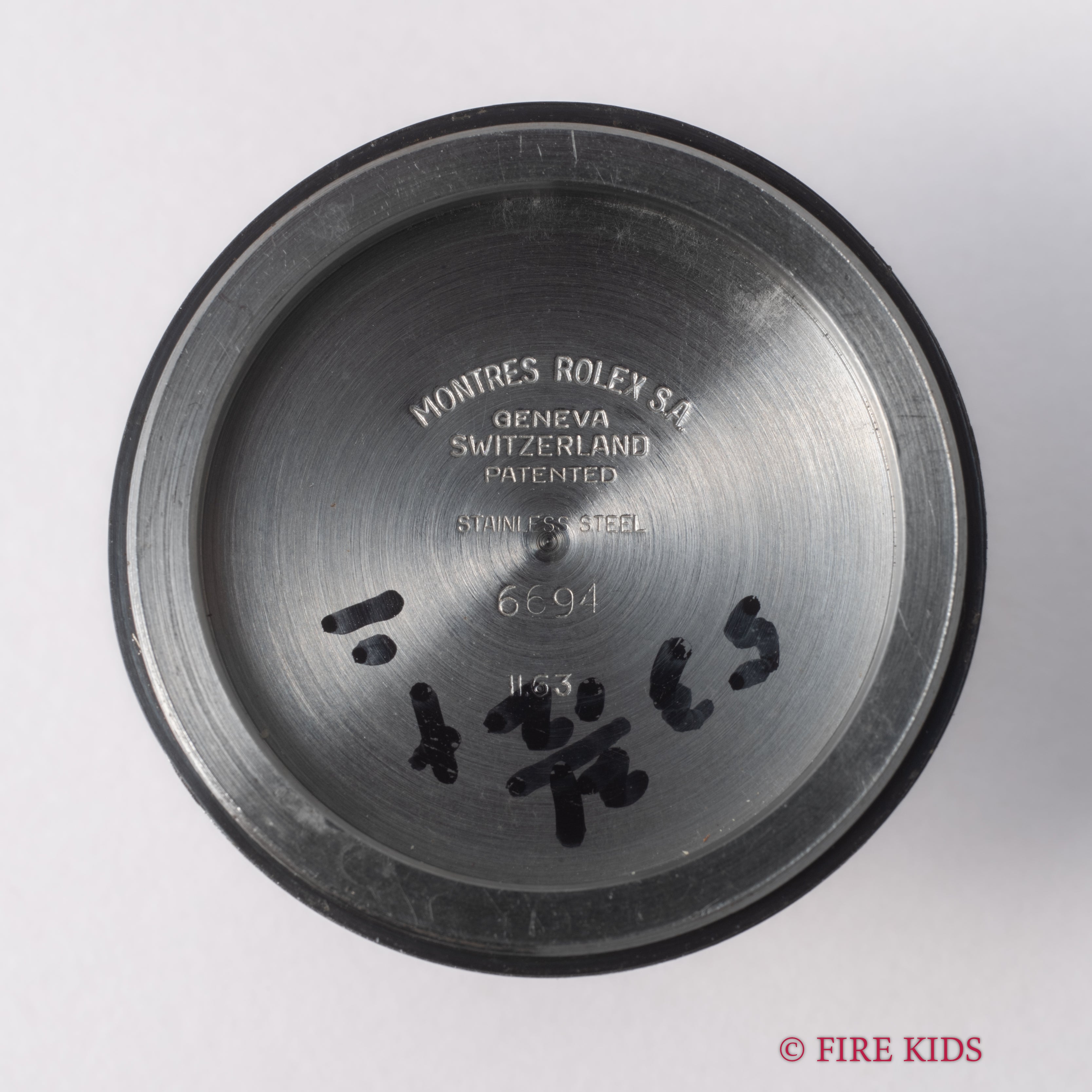 ロレックス オイスターデイト 1963年製 Ref.6694 ブラックミラーダイヤル ゴールドインデックス 針