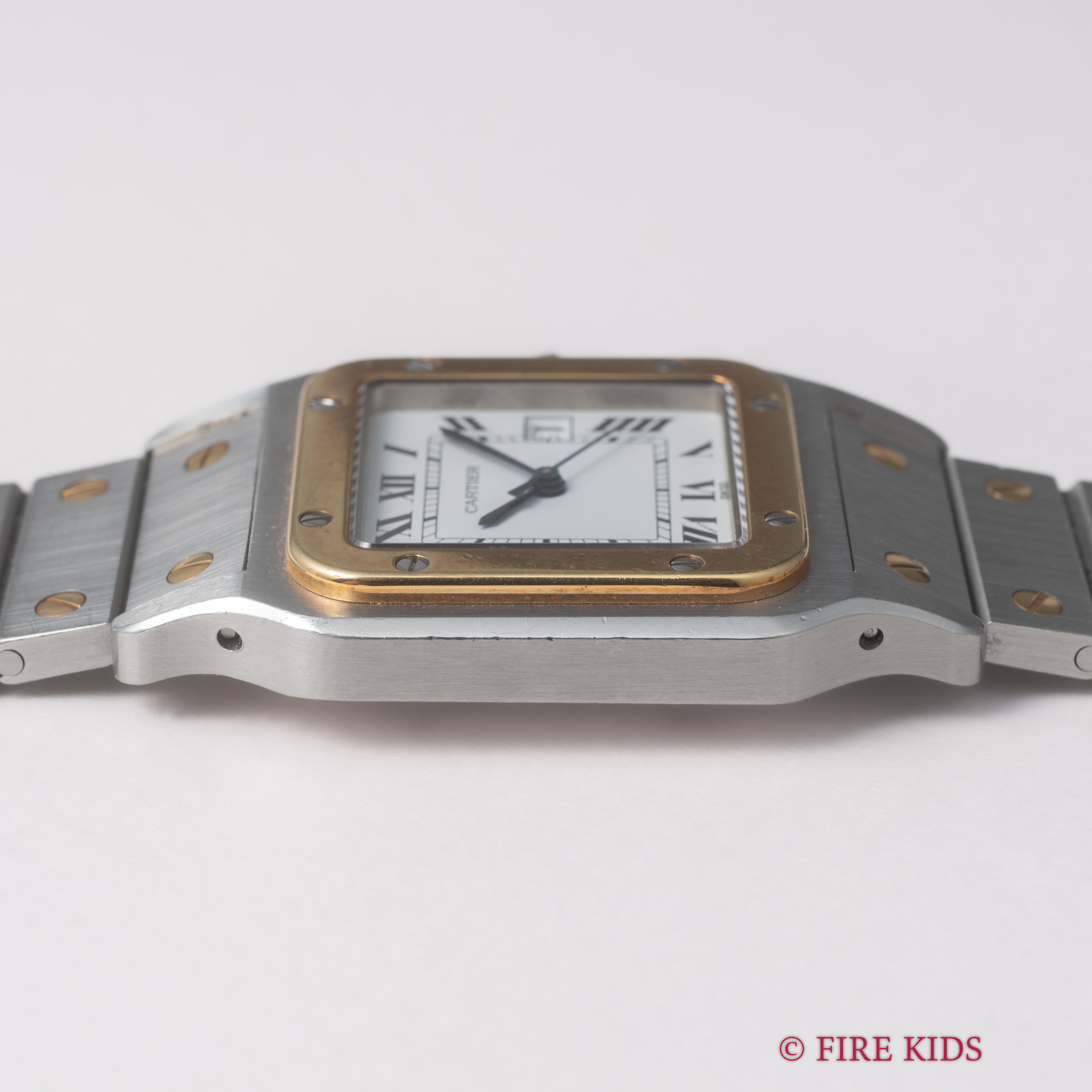 カルティエ サントス LMサイズ コンビ 自動巻き 1980年代製 ホワイトローマンダイヤル