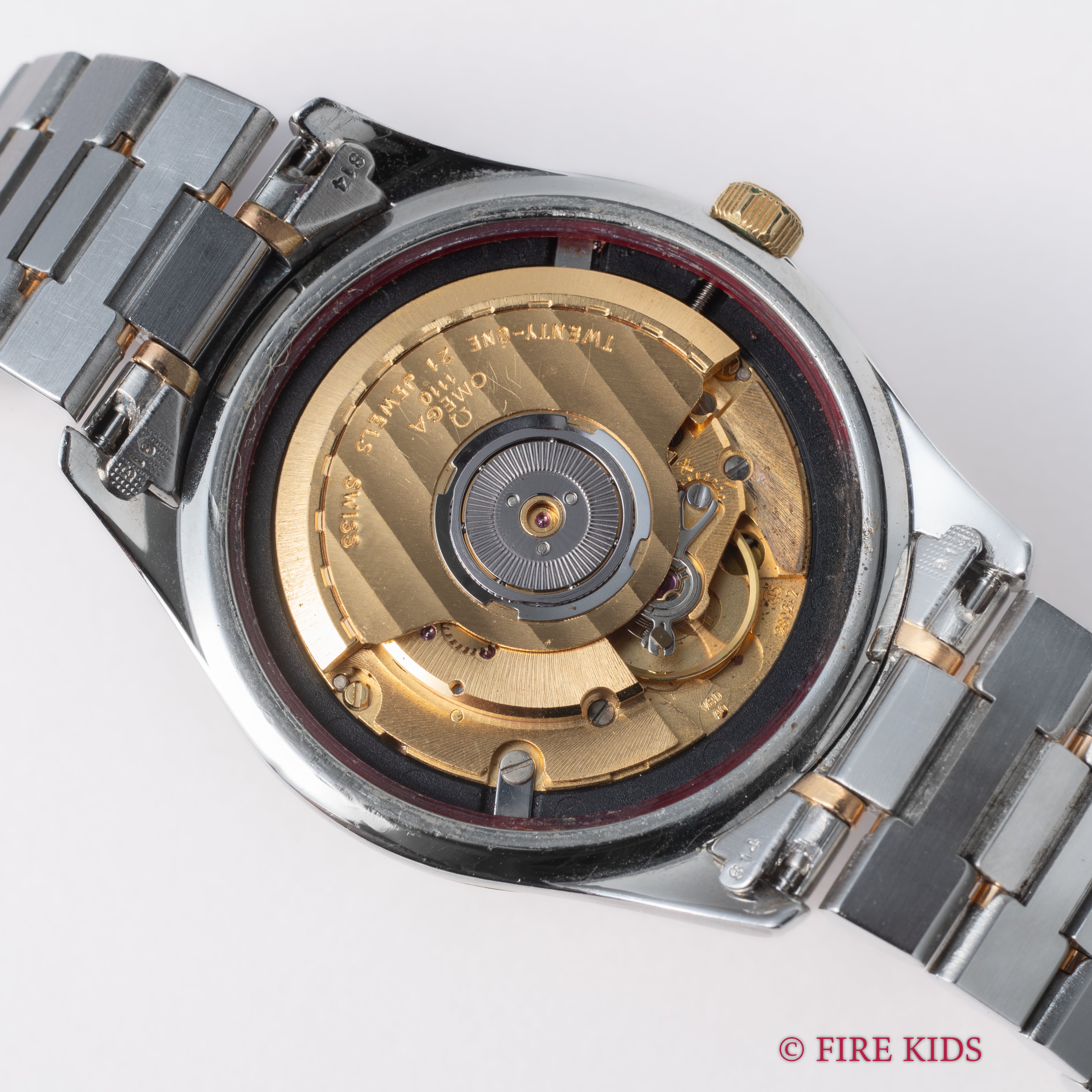 オメガ クラシック PGコンビ 1991年製 ツートーンローマンダイヤル 自動巻 Ref.166 0295 Cal.1110 純正コンビブレス