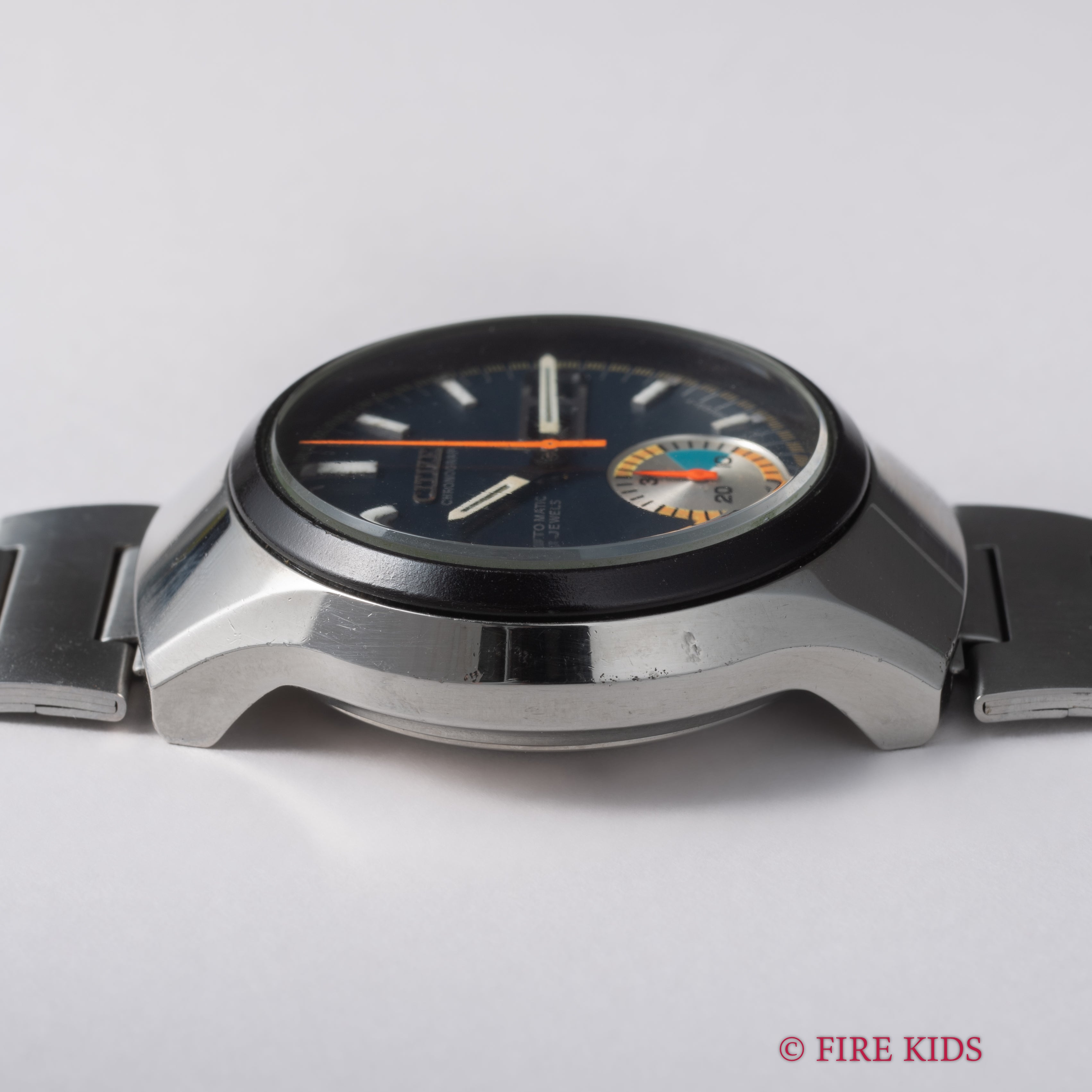 シチズン チャレンジタイマー 1972年製 ダークブルーダイヤル 自動巻フライバッククロノグラフ 純正ブレス