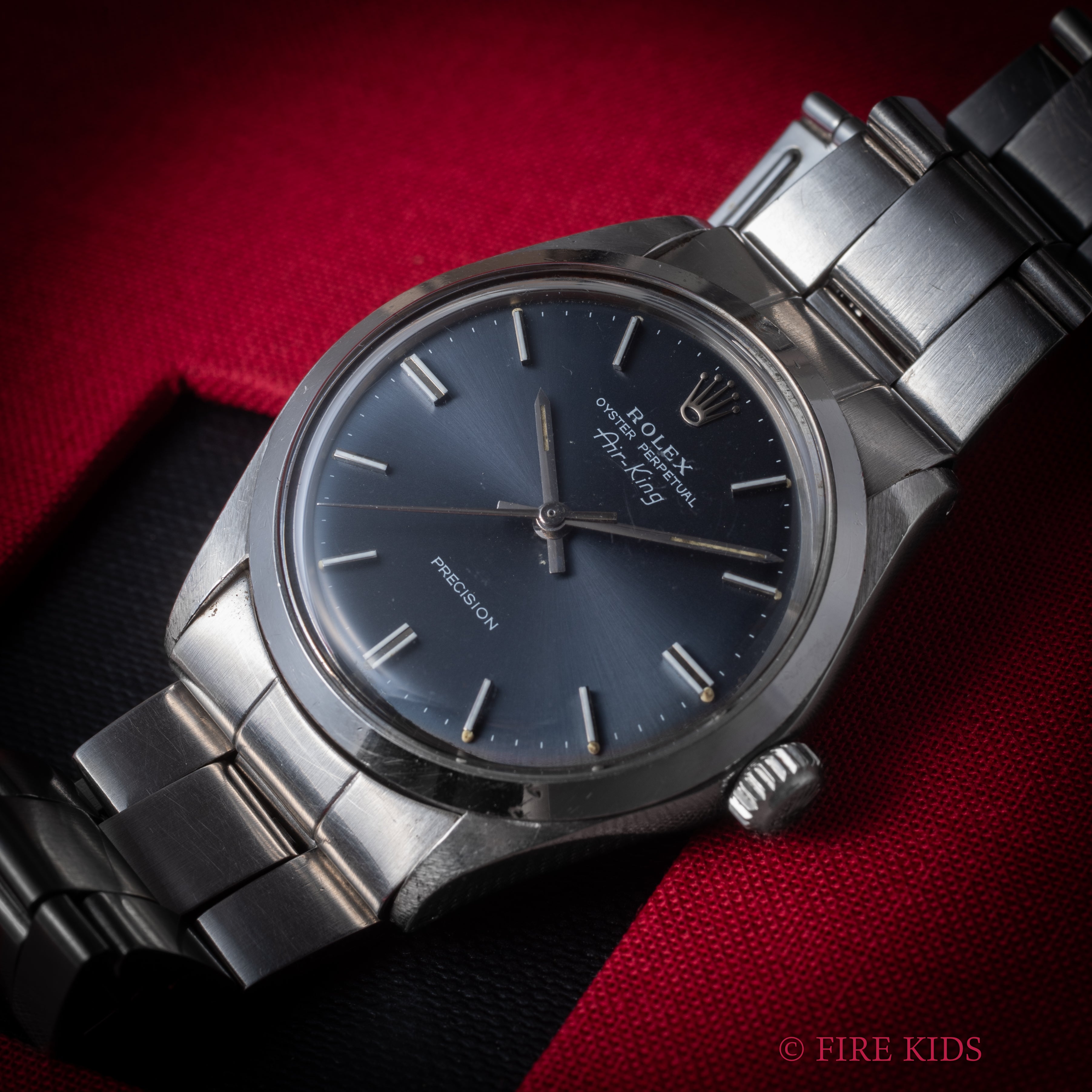 ロレックス エアキング 1971年製 Ref.5500 自動巻 ブルーグレーダイヤル 純正巻きオイスターブレス