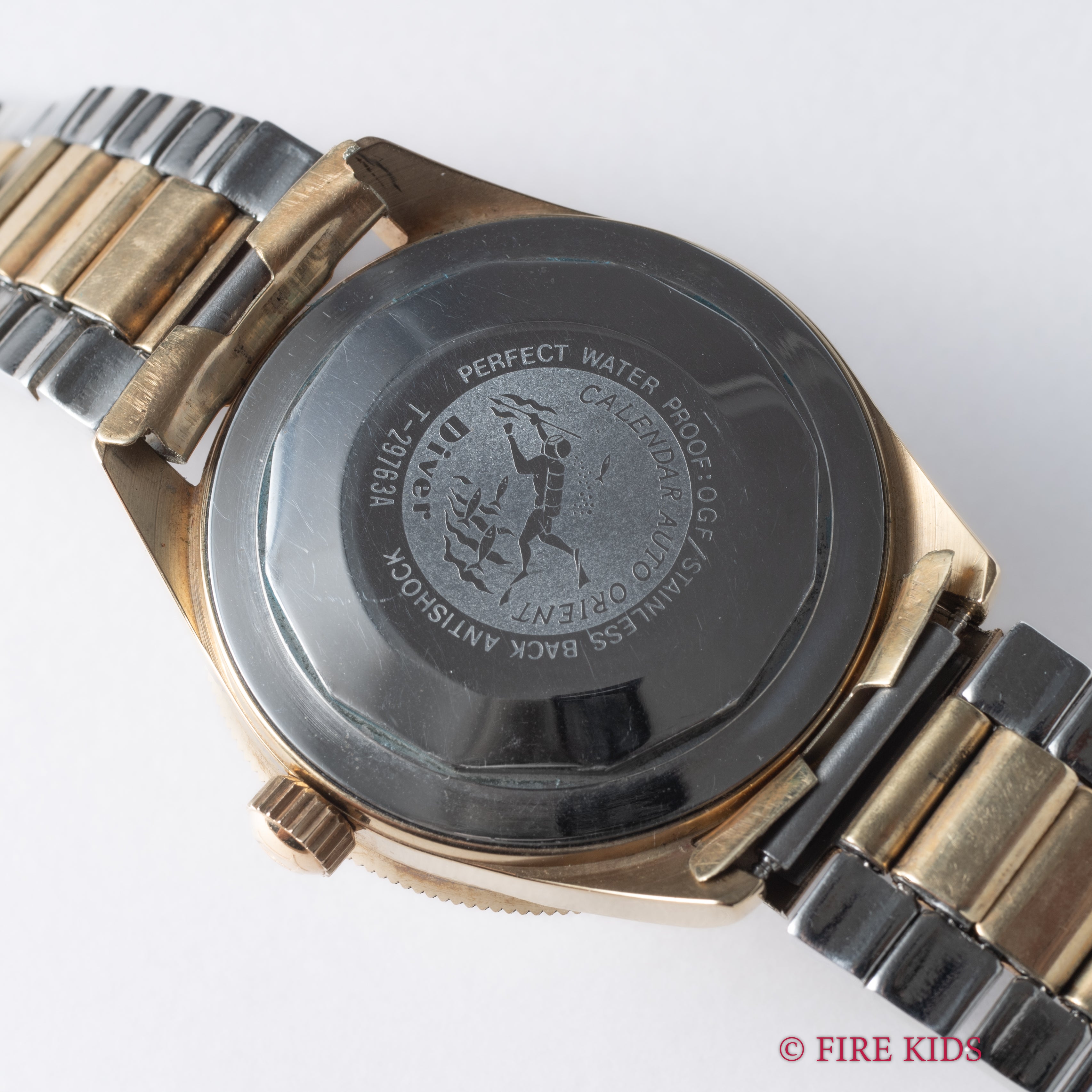 オリエント カレンダーオート21ダイバー 1960年代製 金張りケース 自動巻 純正コンビブレス