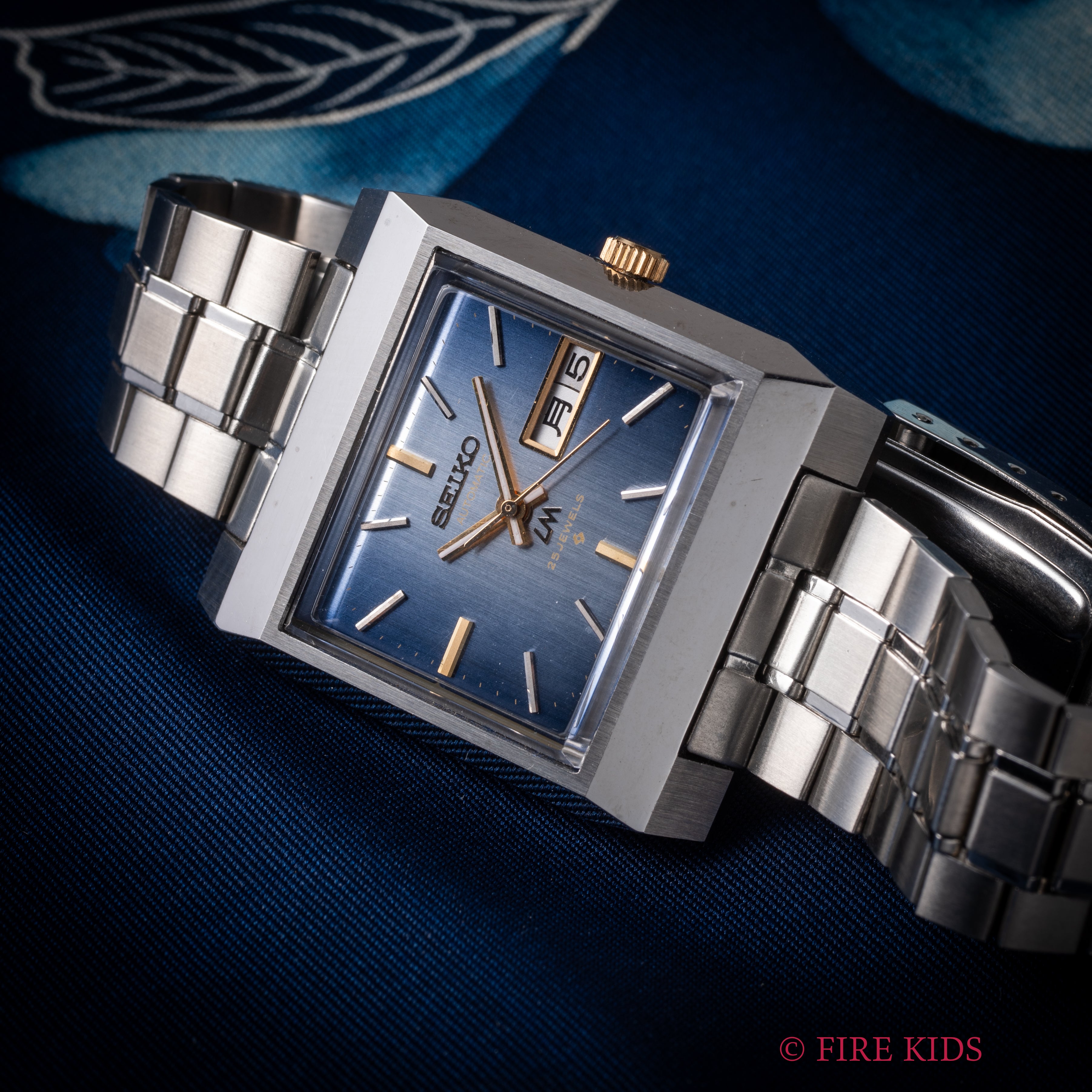 セイコー ロードマチック スクエアケース Ref.5606-5160 タグ付き ブルーダイヤル 純正ブレス タグ付き