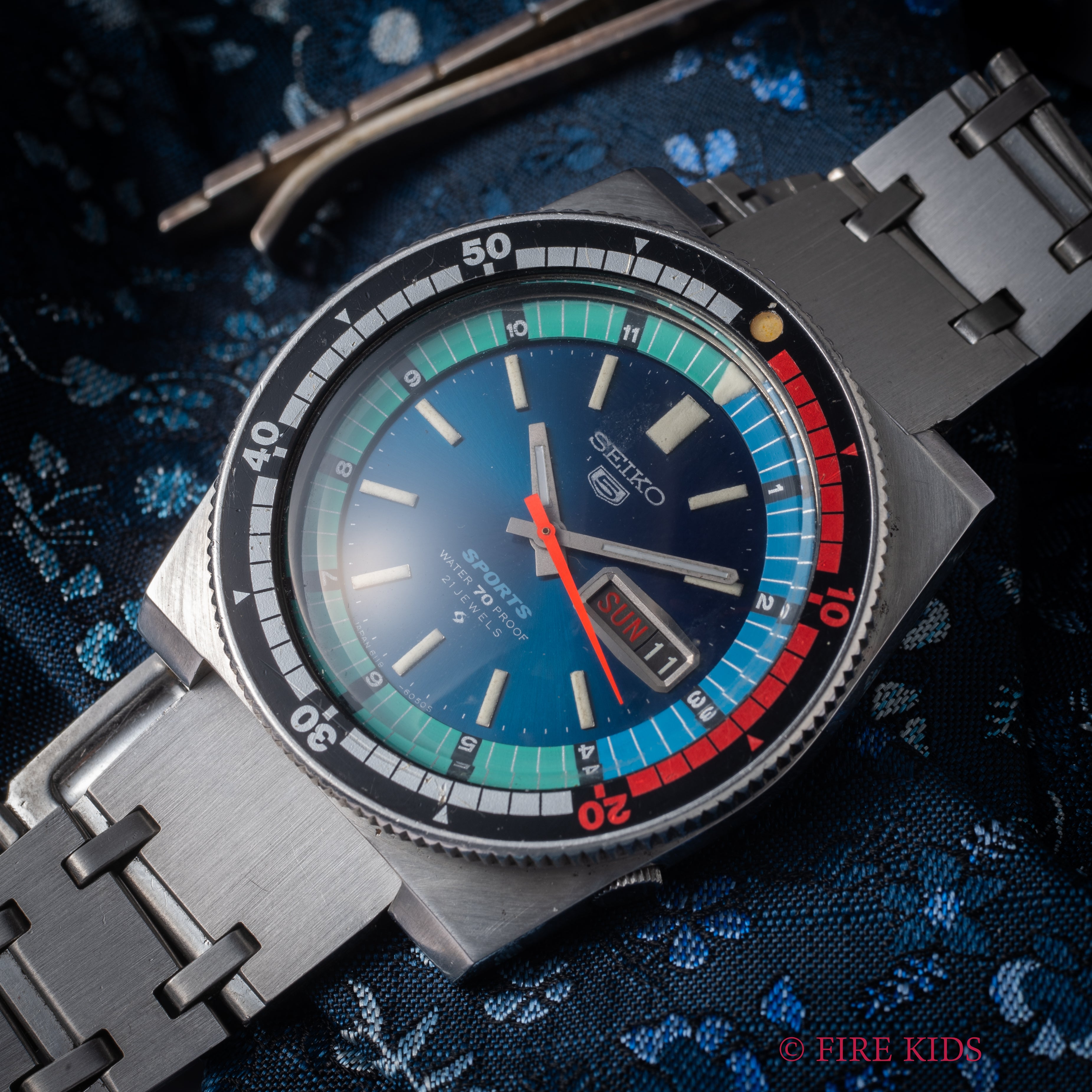 セイコー 5スポーツ Ref.6119-6050 自動巻き 純正ブレス インナー回転ベゼル