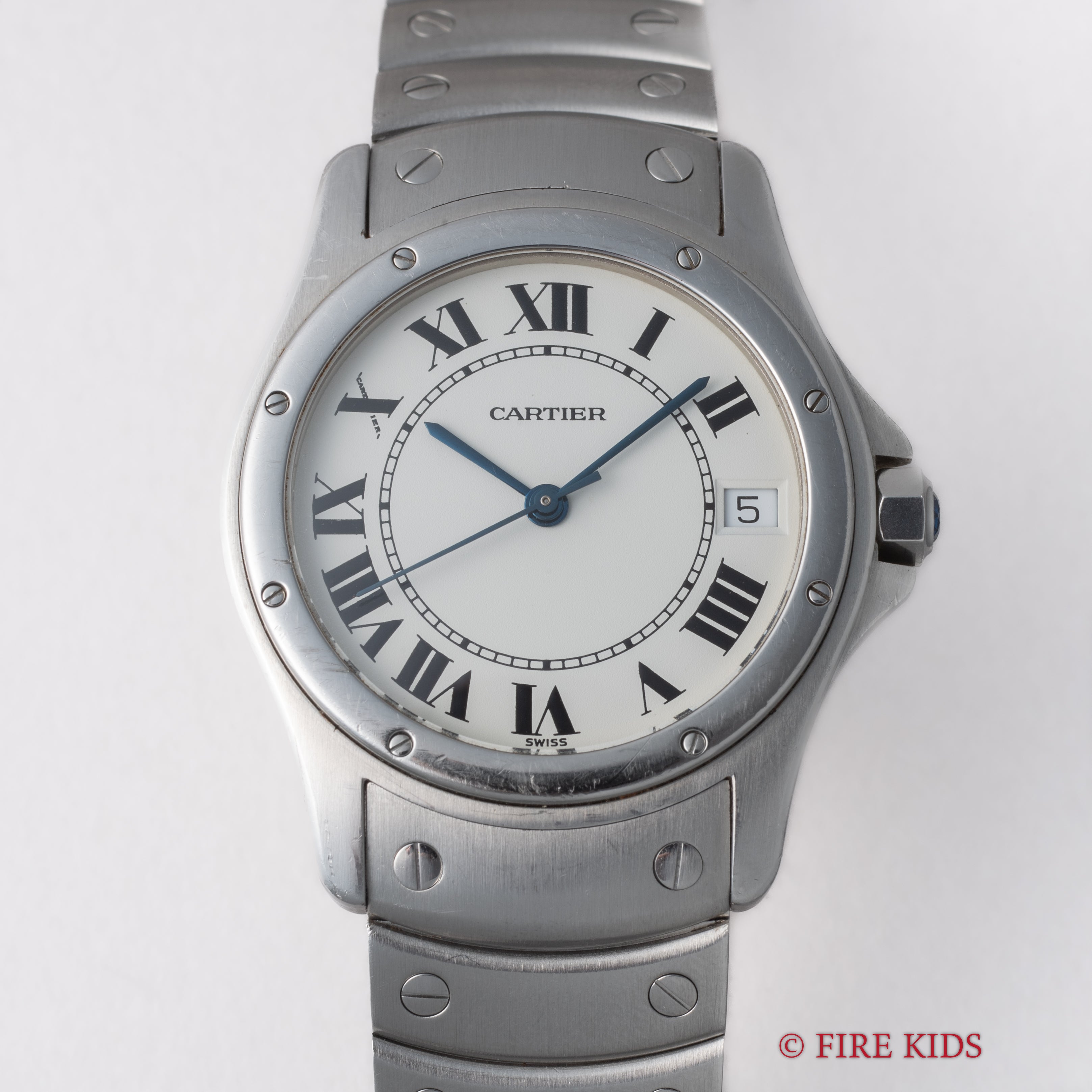 カルティエ サントス ロンド LMサイズ 自動巻き 1990年代製 ホワイトローマンダイヤル