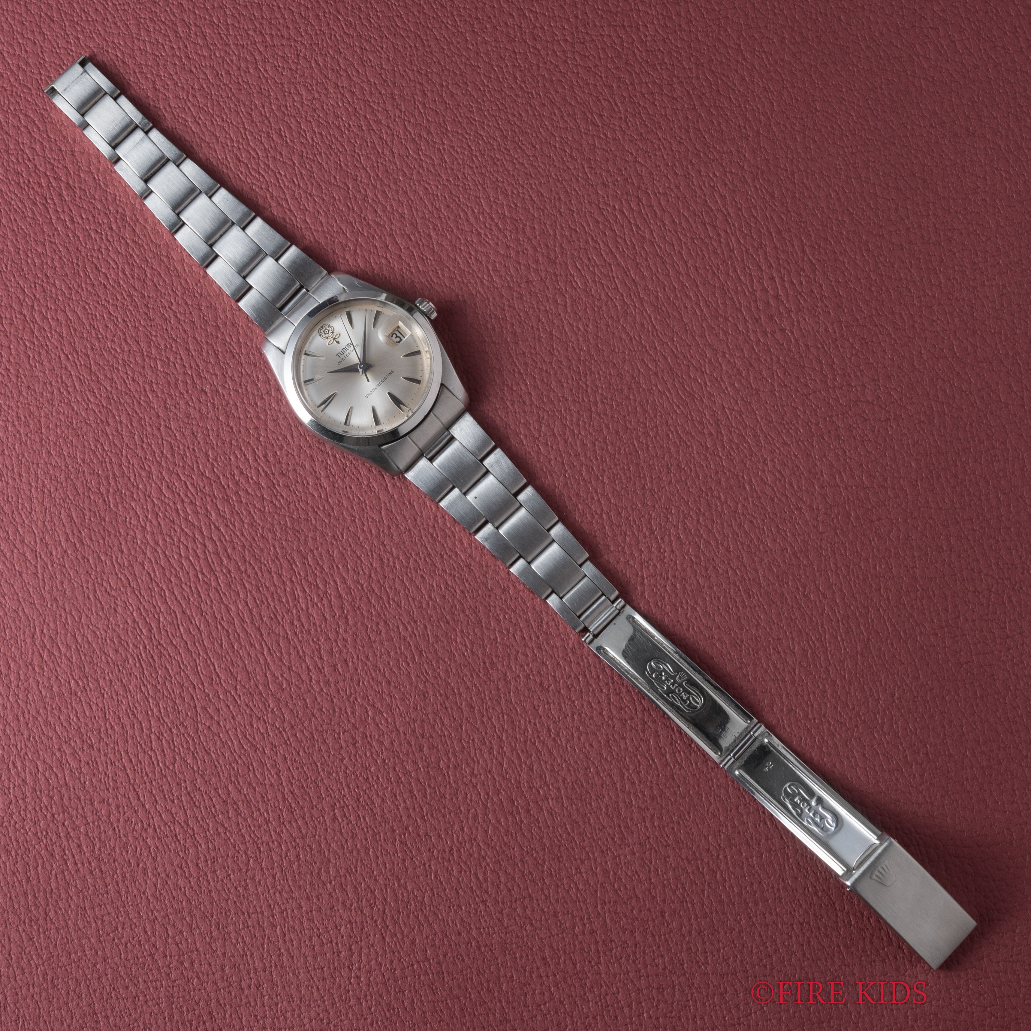 チューダー デカバラ オイスターデイト 1965年製 Ref.7962 シルバーダイヤル 純正巻きブレス付き