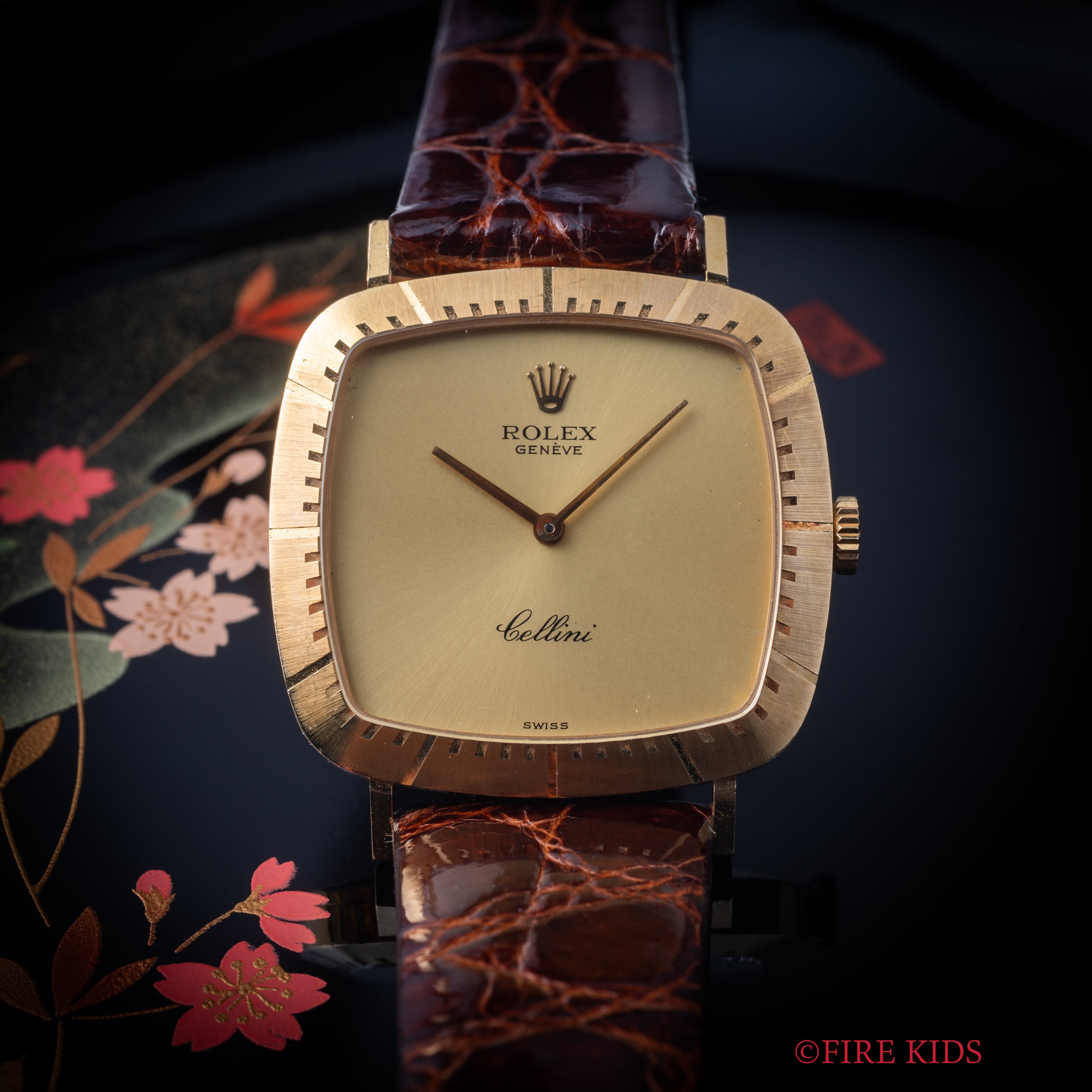 ロレックス 18金無垢チェリーニ 1981年製 Ref.4084 純正18金無垢尾錠付き 手巻き