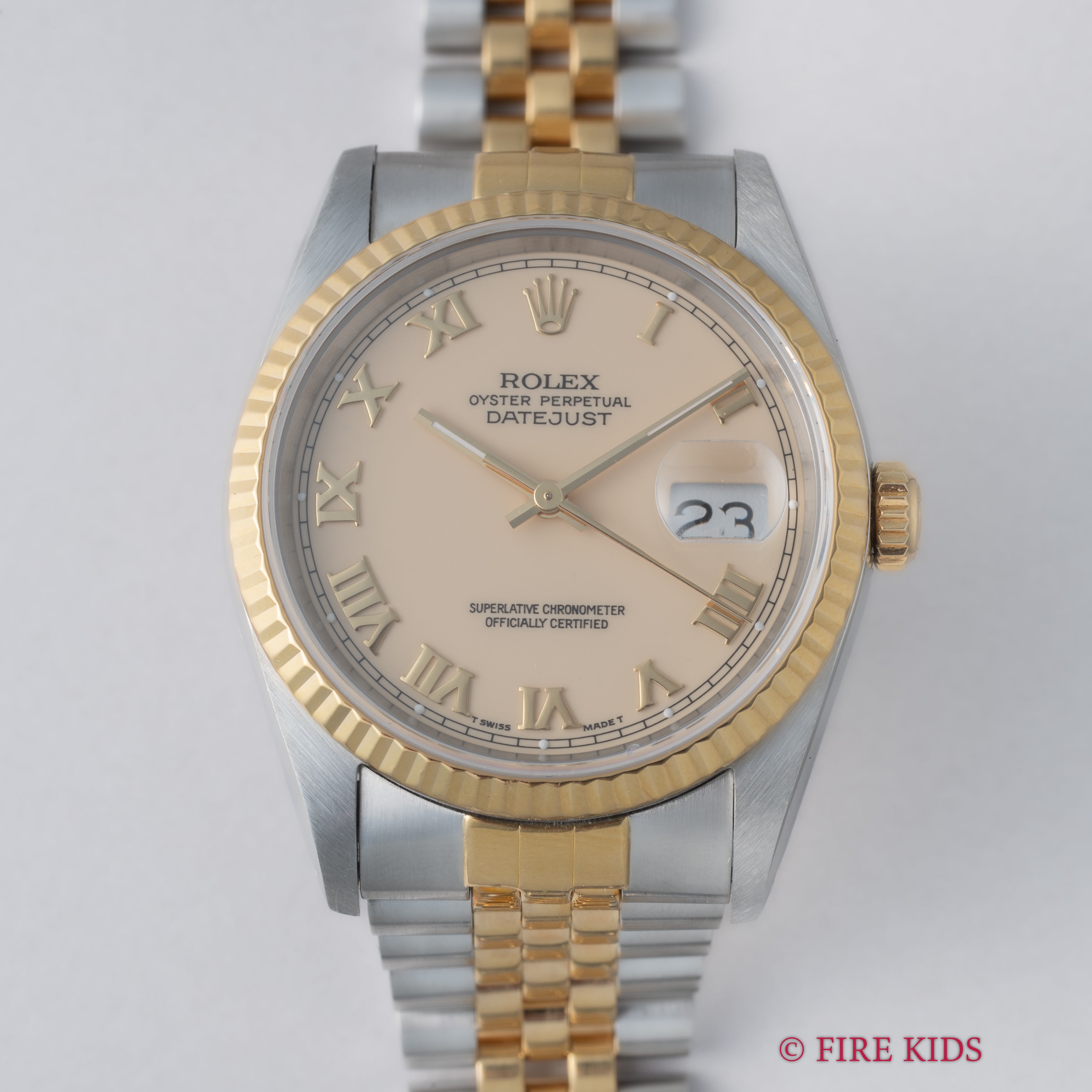 ロレックス デイトジャスト 1900~1991年製 コンビ アイボリーローマン Ref.16233