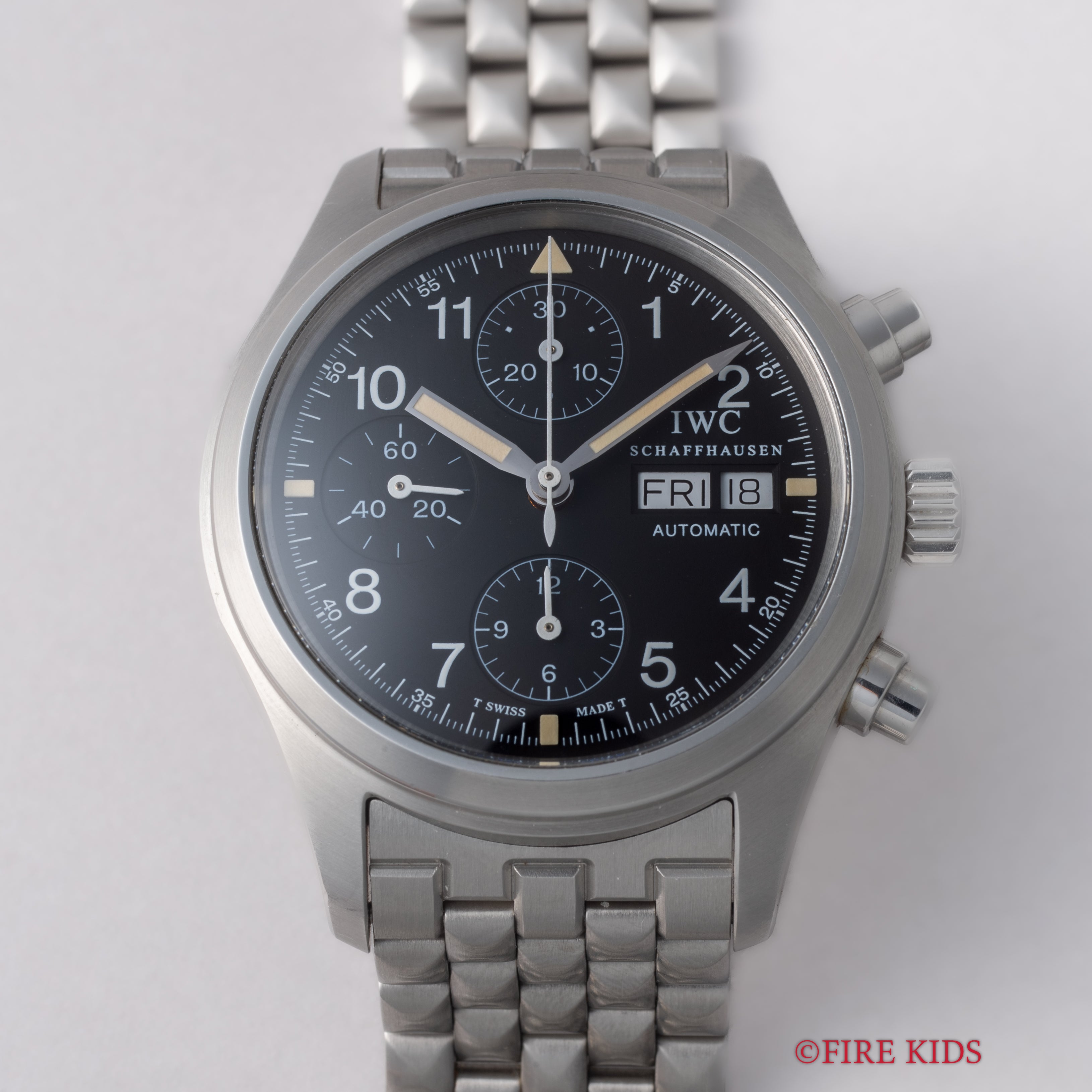 IWC フリーガークロノグラフ 1998年製 パイロットウォッチ 自動巻 オールトリチウム 純正ブレス ギャラ付