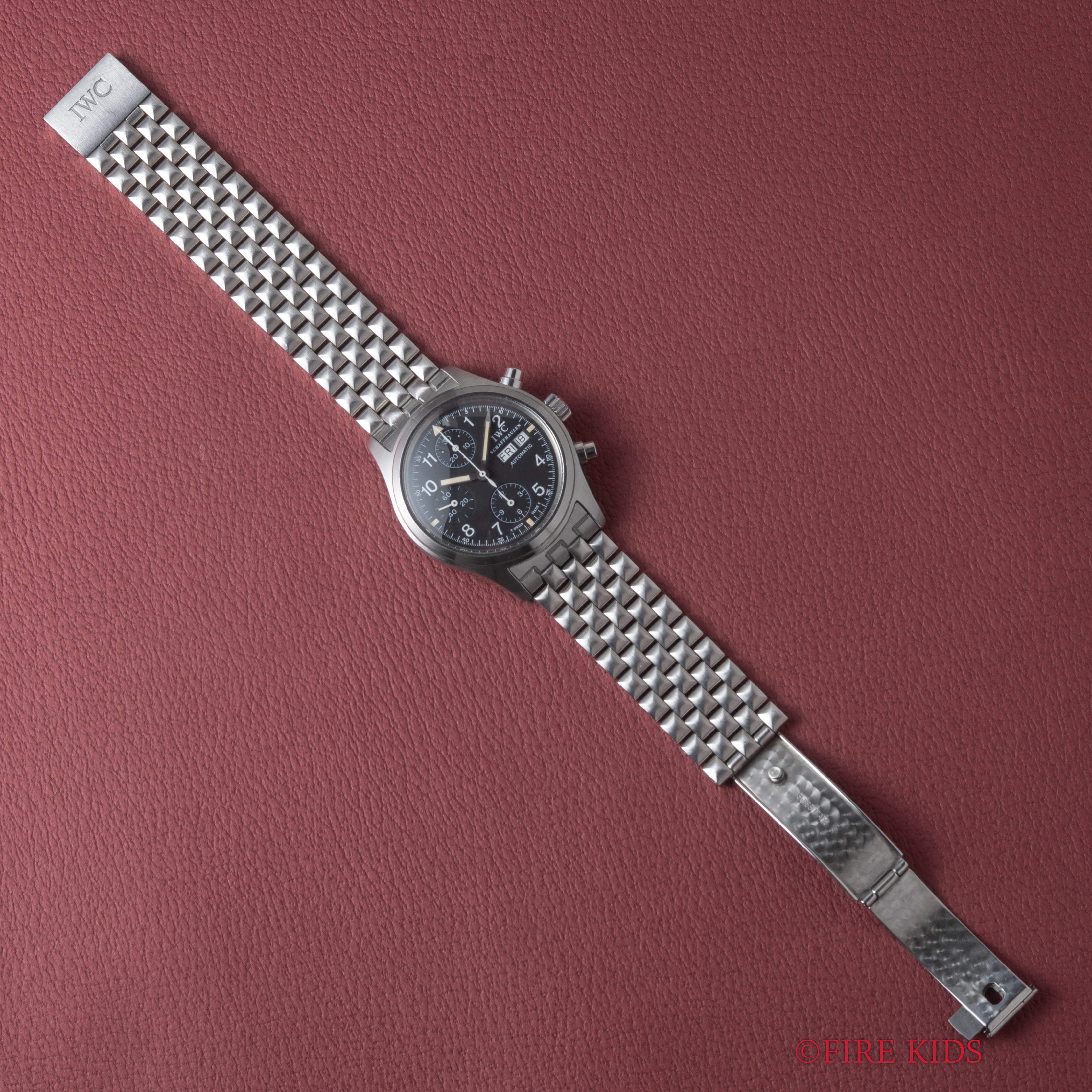 IWC フリーガークロノグラフ 1998年製 パイロットウォッチ 自動巻 オールトリチウム 純正ブレス ギャラ付