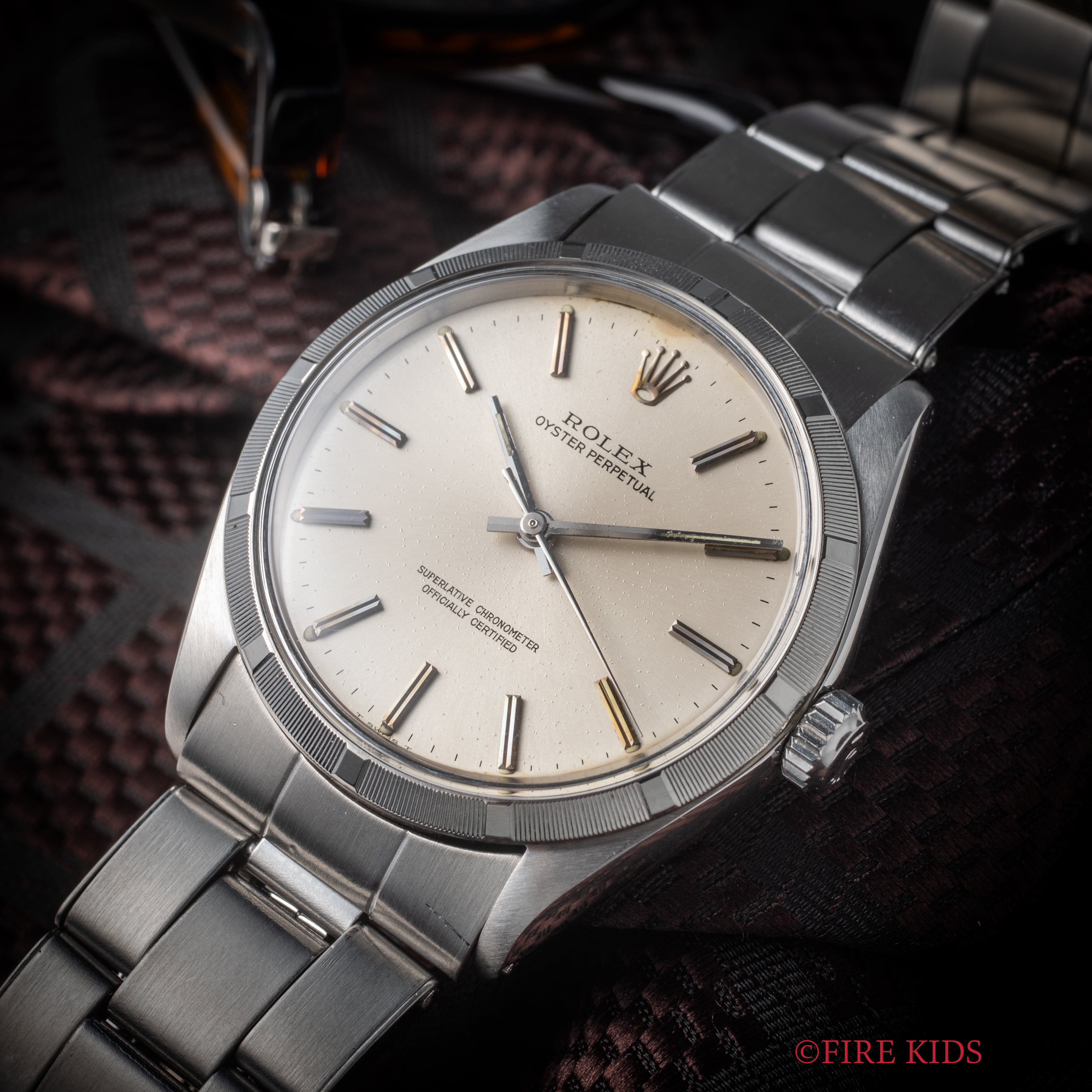 ロレックス オイスターパーペチュアル 1967年製 Ref.1003 エンジンターンドベゼル 純正オイスターブレス