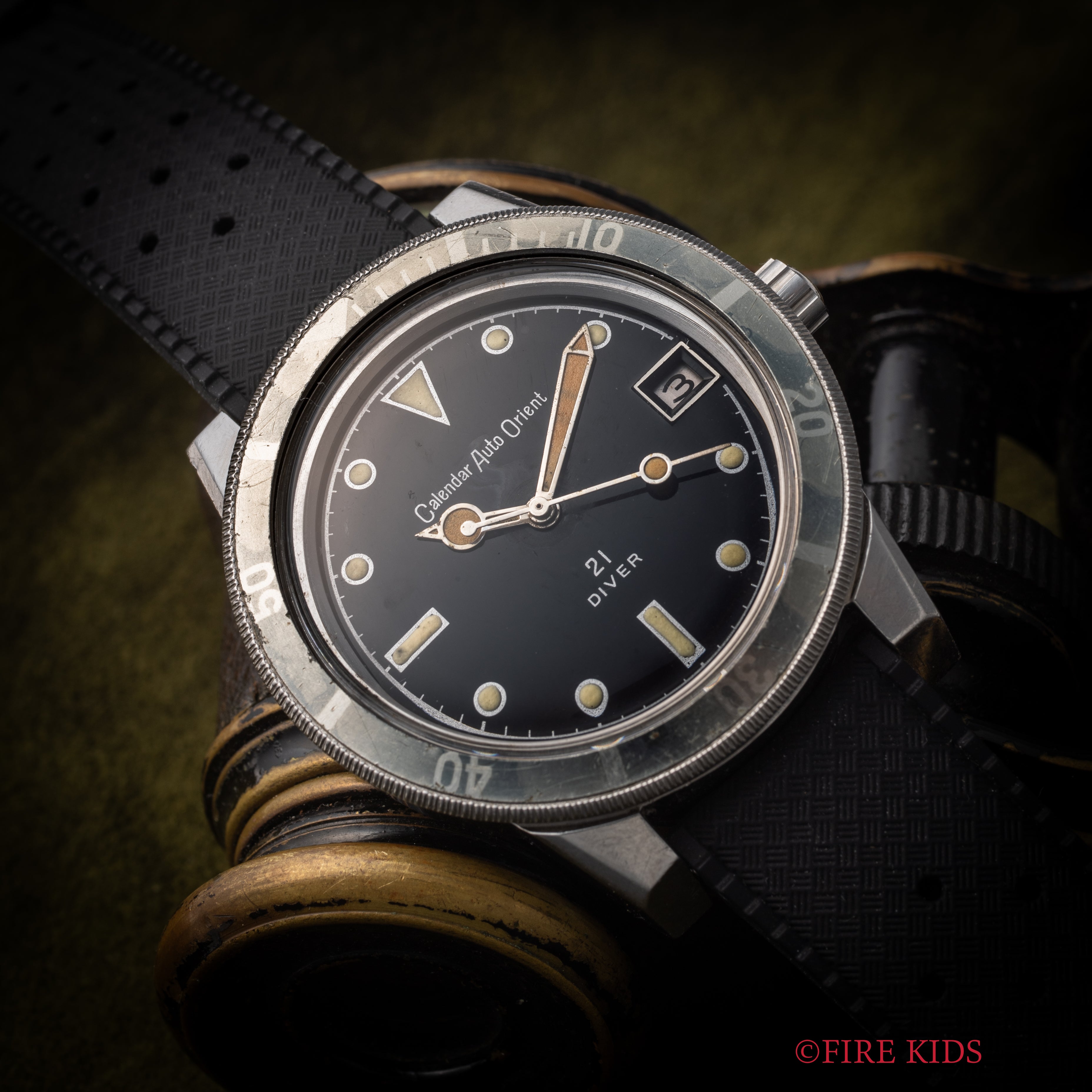オリエント 21ダイバー ブラックサークルミラーダイヤル 1960年代製 自動巻 カレンダーオートオリエント