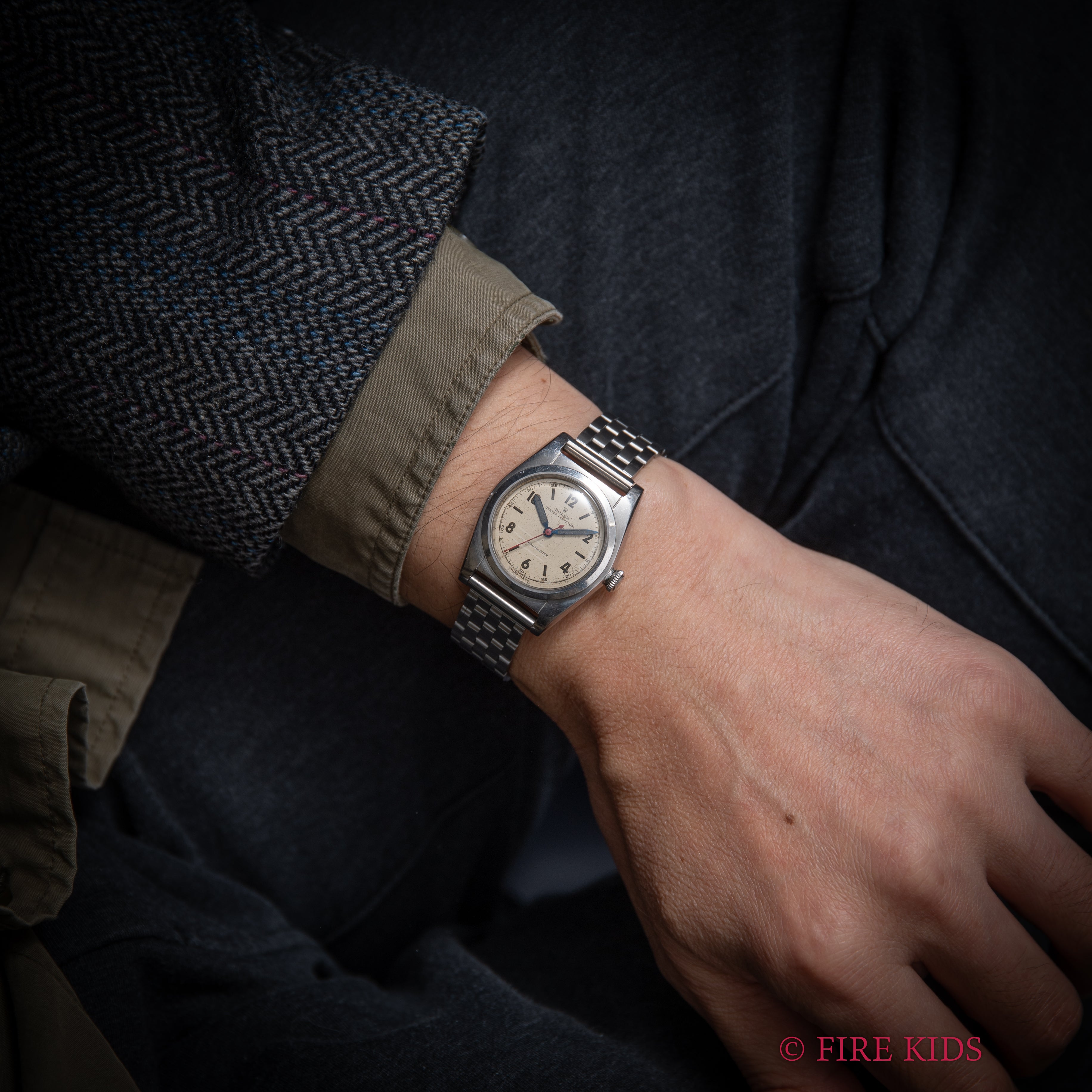 ロレックス バブルバック 1945年製 飛びアラビアダイヤル Ref.2940 純正バックル社外ブレス