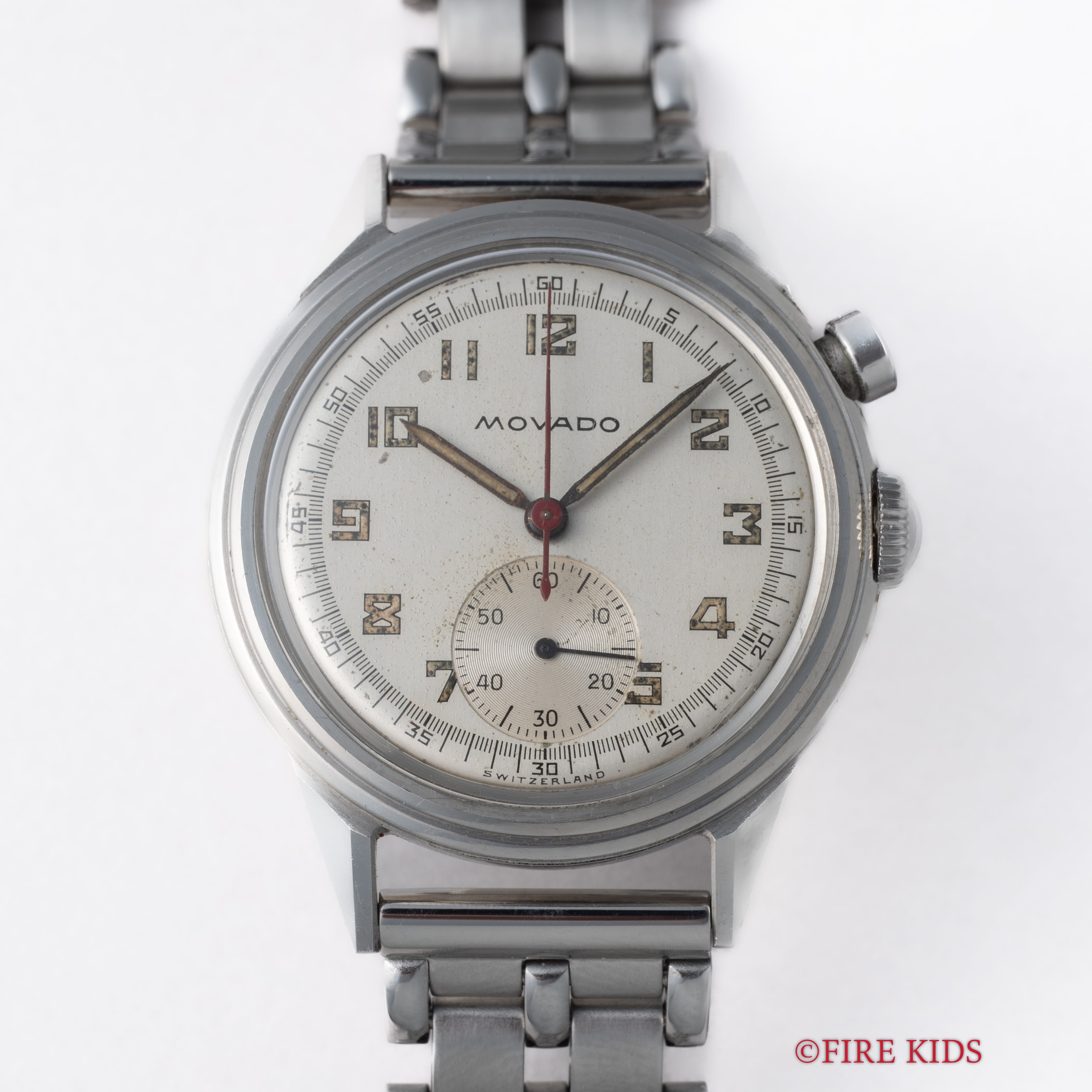 モバード ワンプッシュクロノグラフ 1940年代製 FBケース 手巻き ノンポリッシュ