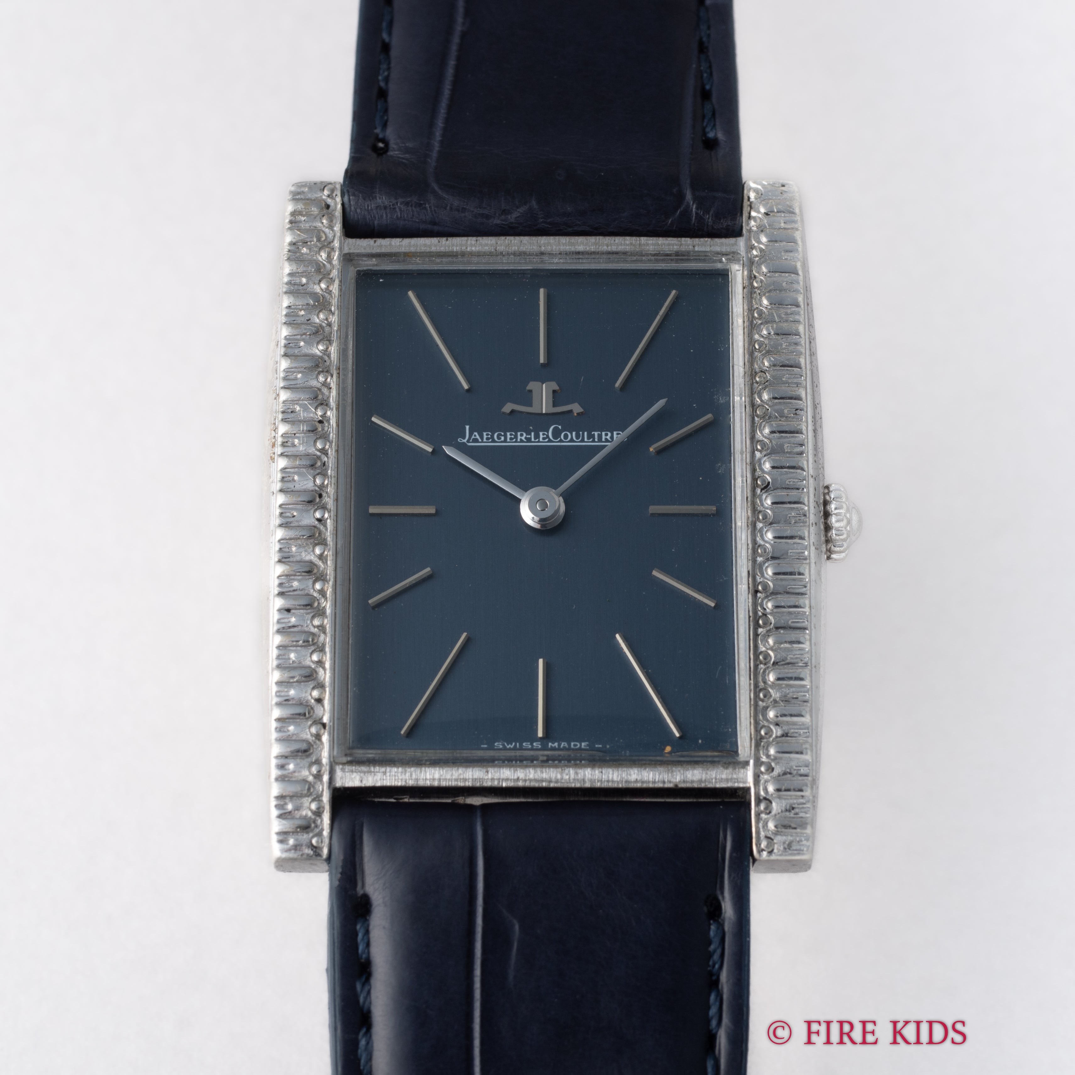 ジャガールクルト 1970年代製 ボーグ 銀無垢タンクケース ブルーダイヤル 手巻 cal.818/3