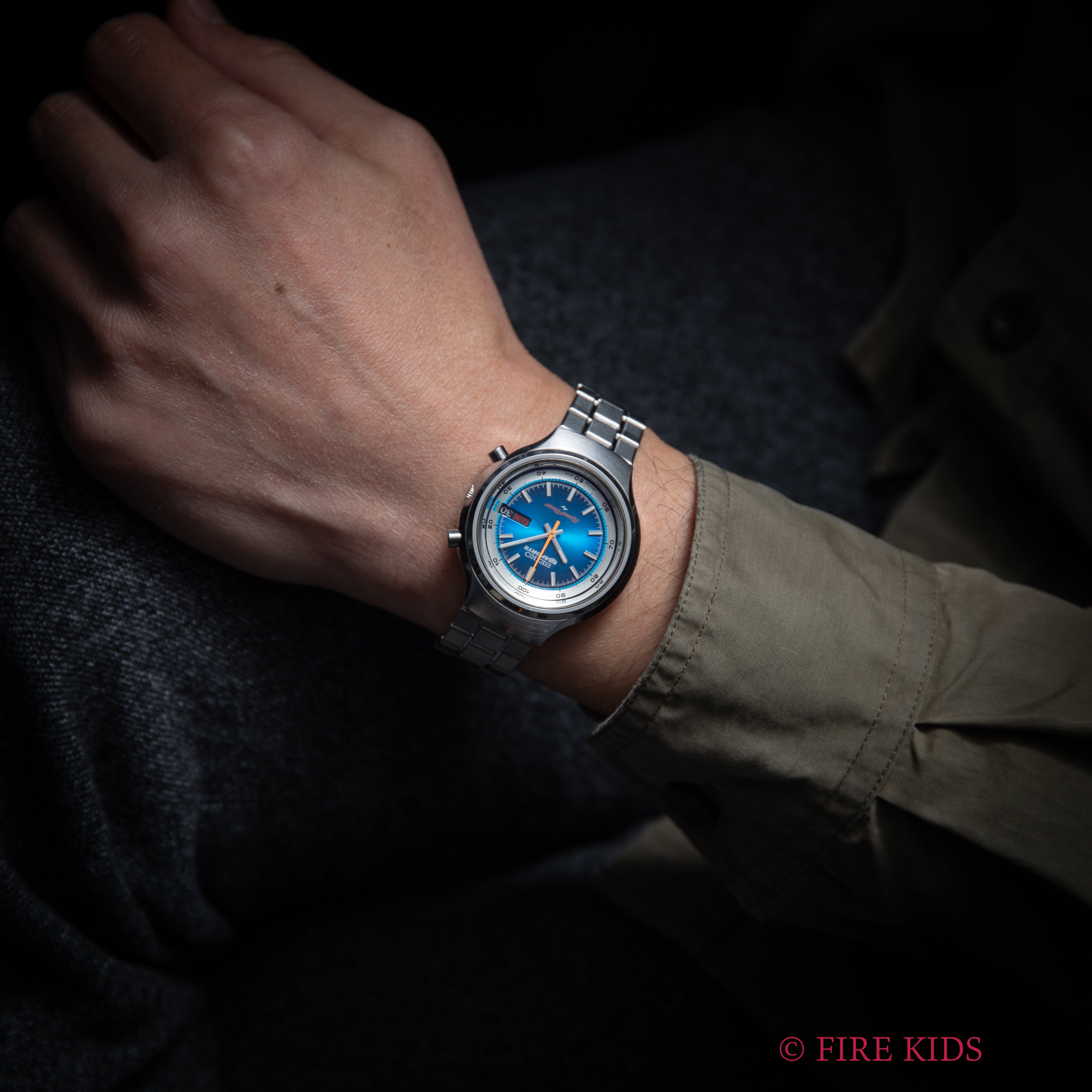 セイコー 5スポーツ スピードタイマー 自動巻き 7015-8000 1973年製 純正ブレス付き