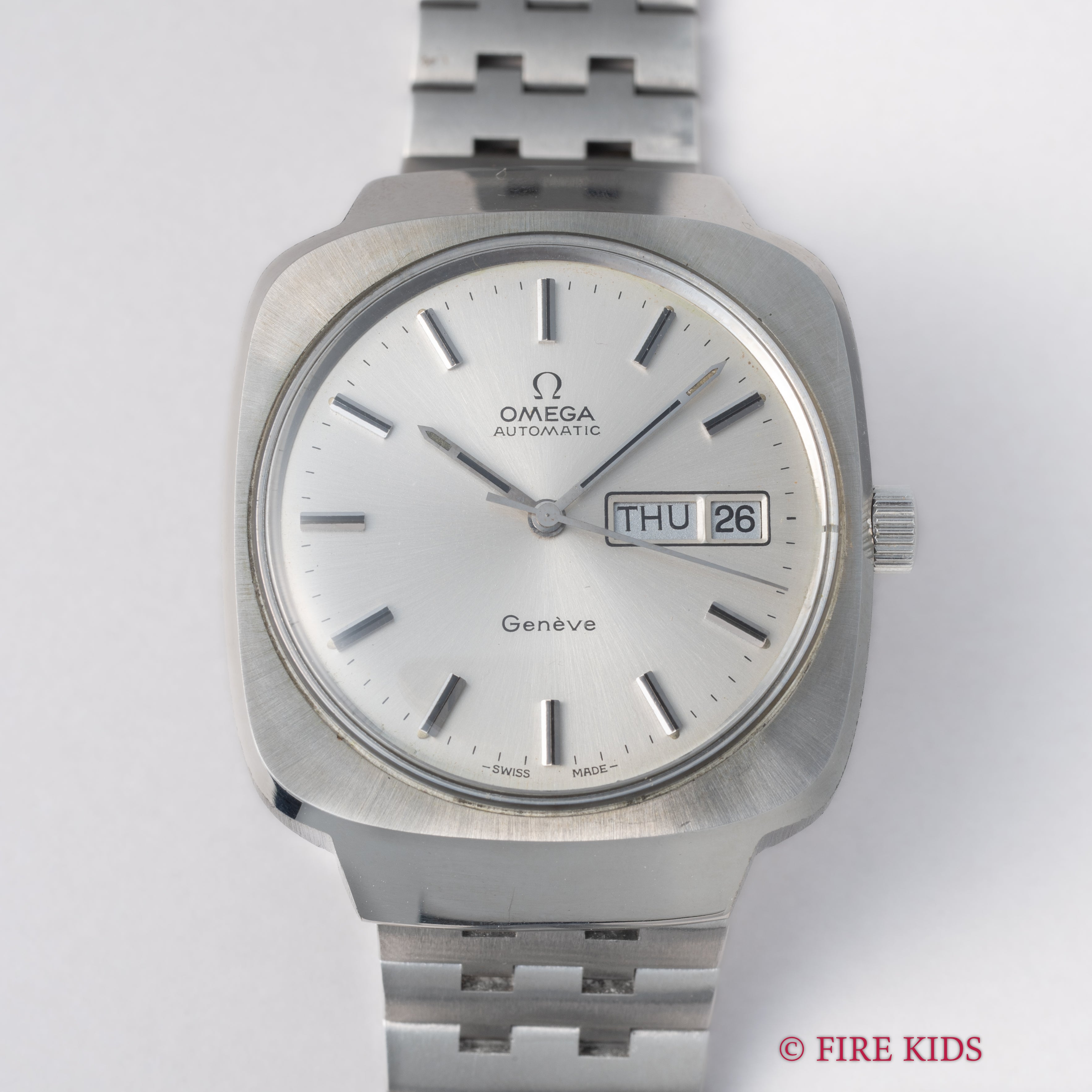 オメガ ジュネーブ 1973年製 デイデイト ハイビート自動巻  Cal.1022 純正ステンレスブレス