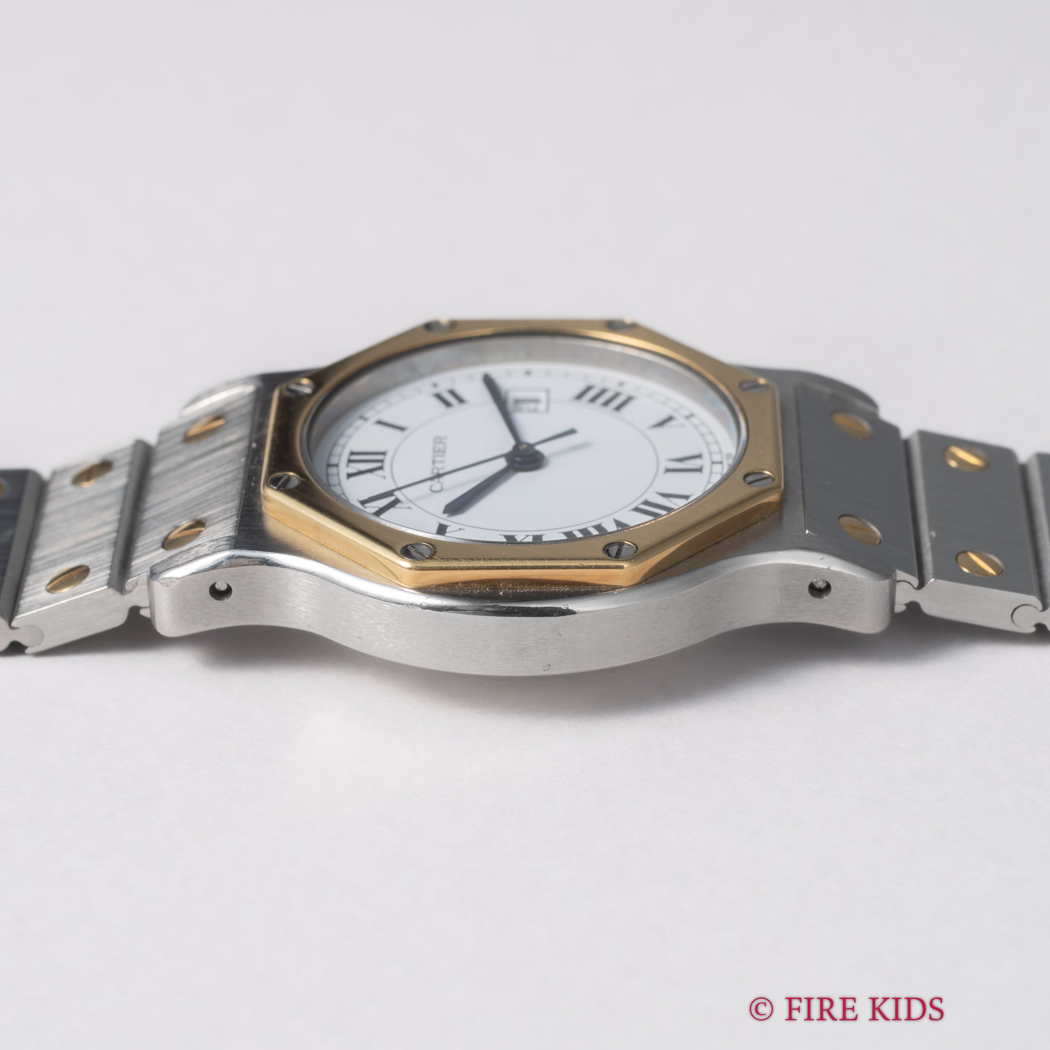 カルティエ サントスオクタゴン LMサイズ 1980年代製 自動巻 コンビ 純正ブレス