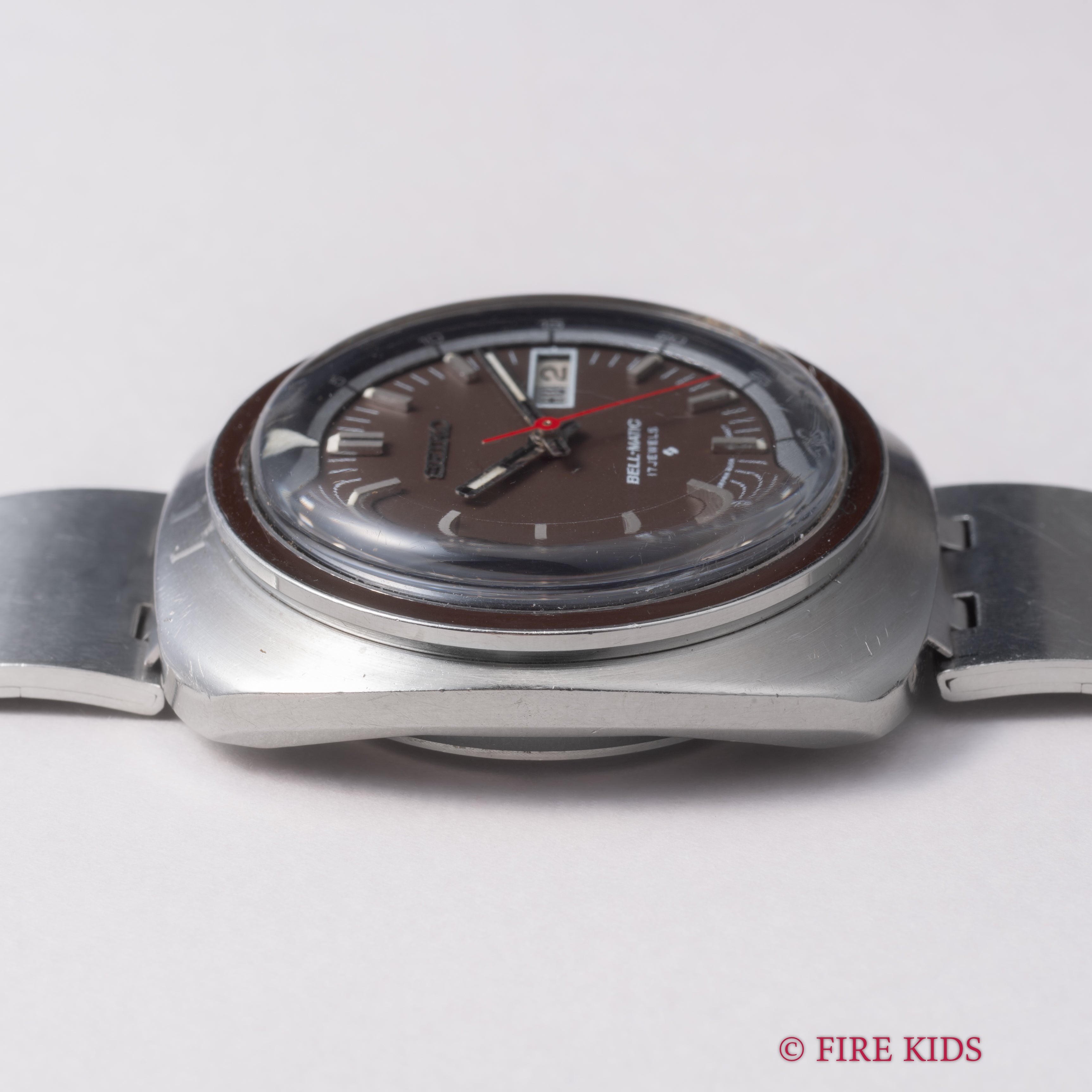 セイコー ベルマチック 1971年製 ブラウンダイヤルベゼル 自動巻 リストアラーム 純正ブレス