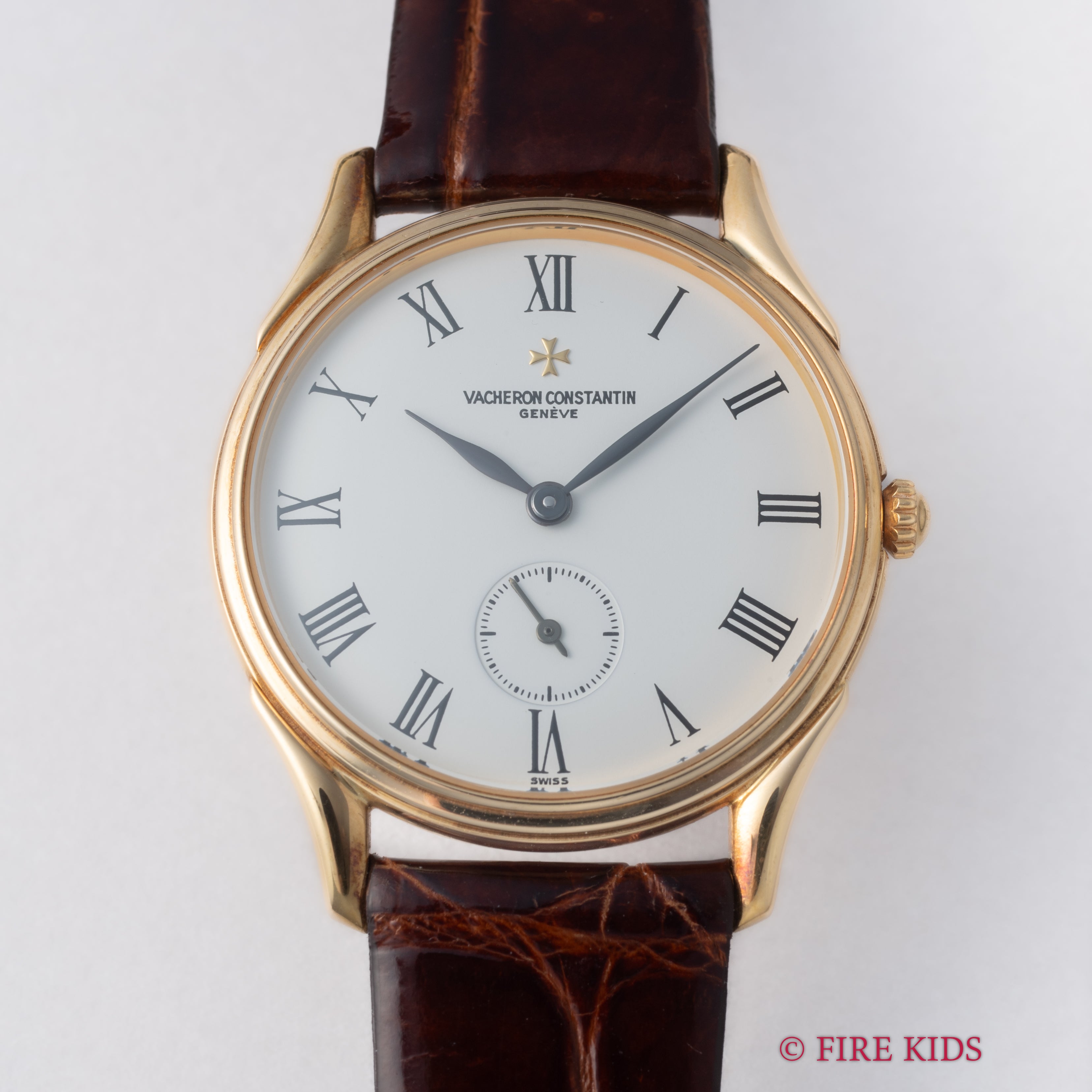 ヴァシュロン・コンスタンタン クラシックジュビリー 1990年代製 手巻き 18金無垢イエローゴールド 純正金無垢尾錠、純正革ベルト付き