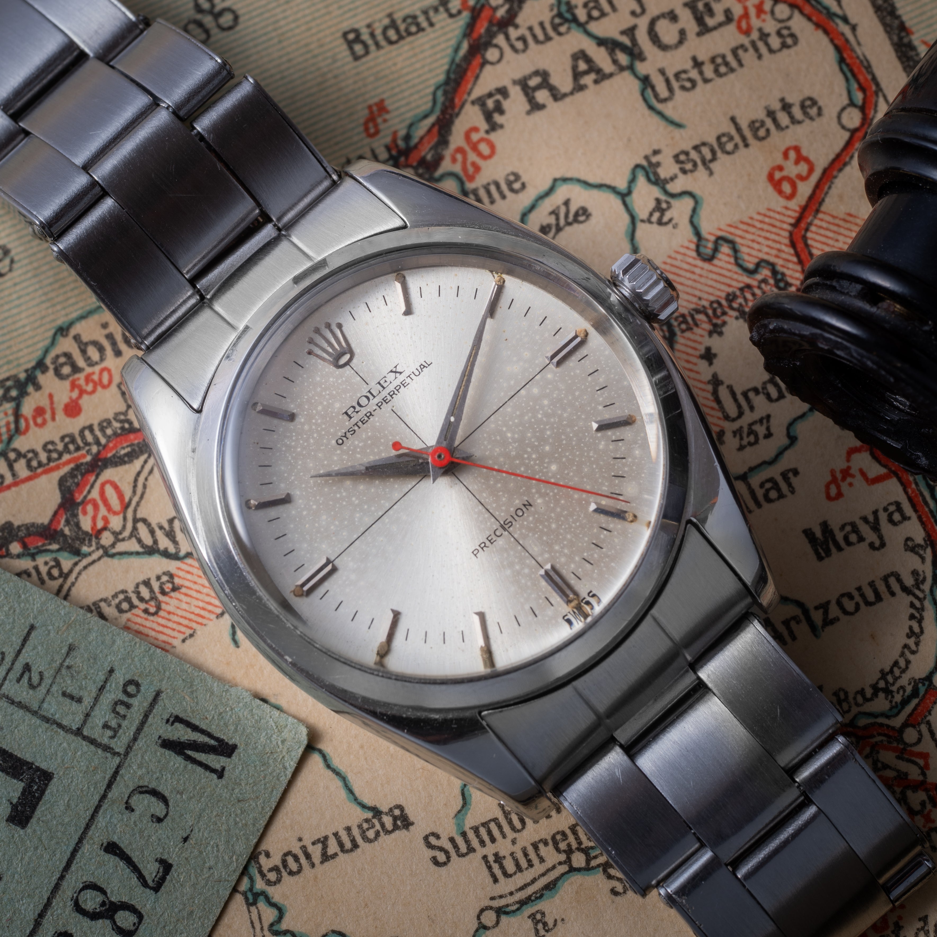 ロレックス 1961年製 オイスターパーペチュアル Ref.6558 赤秒針 純正リベットブレス