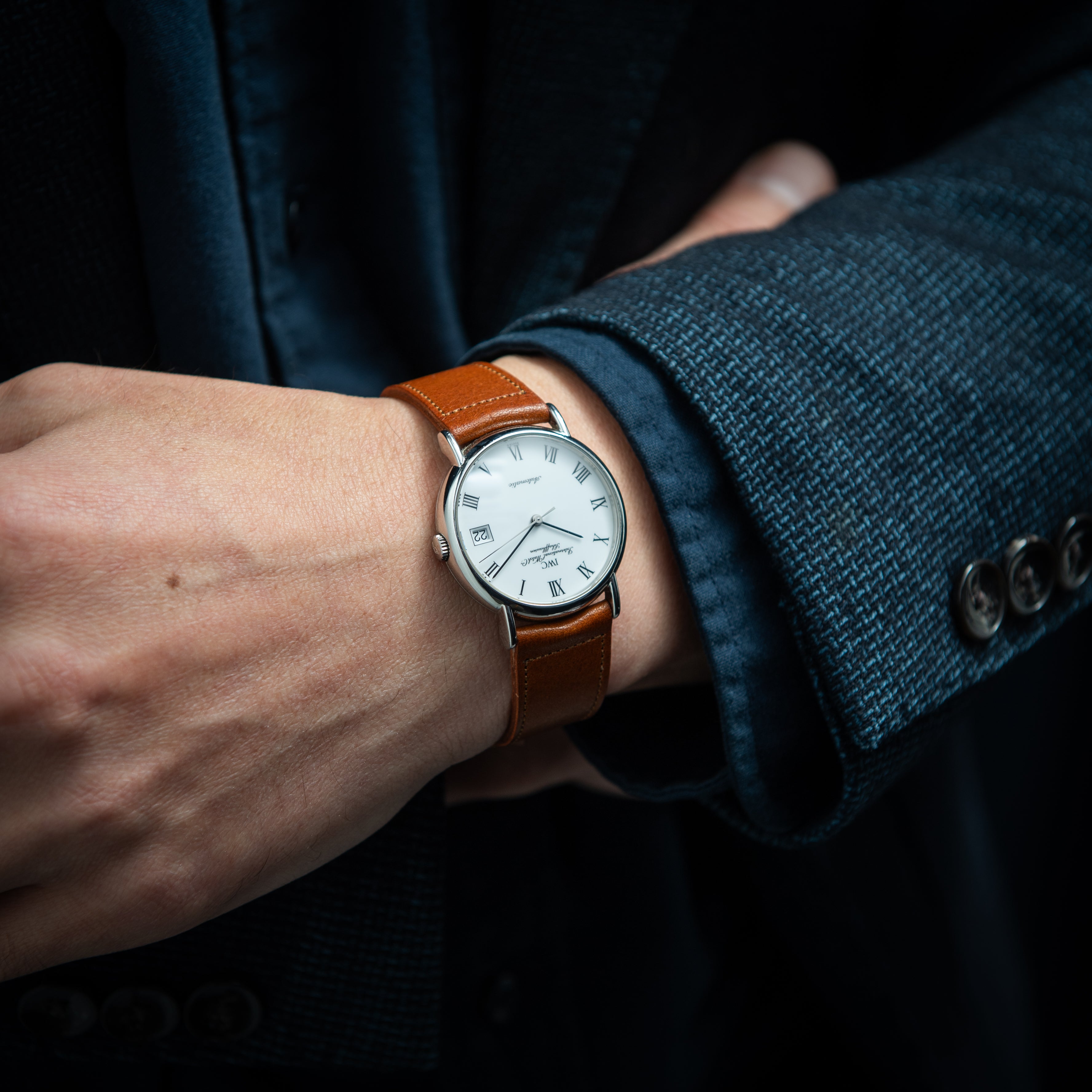 IWC ポートフィノ 2001年製 ホワイトローマンダイヤル 純正尾錠付き