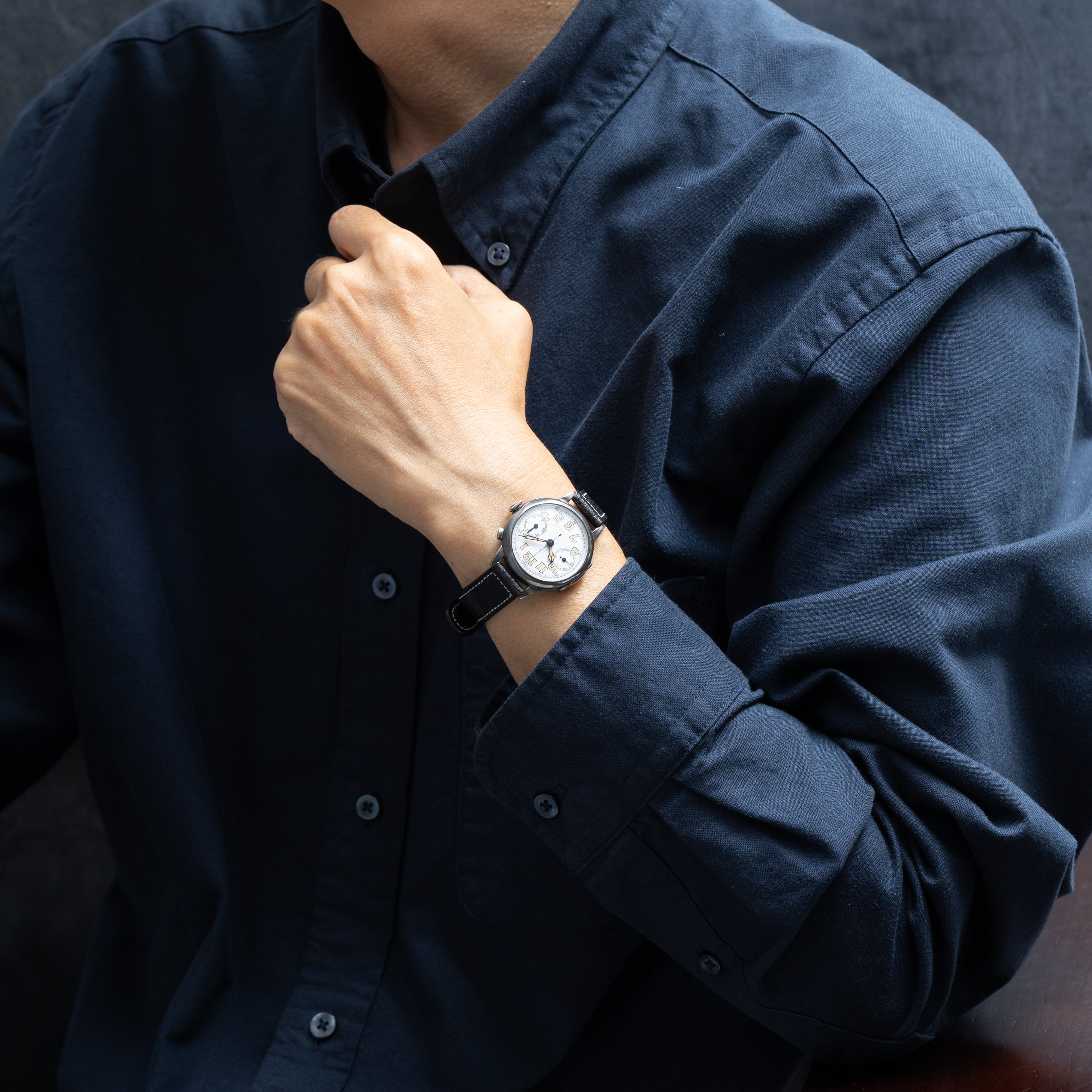 ギャレット ポーセリン銀無垢クロノグラフ ミネルバ13-20CH 1930年代