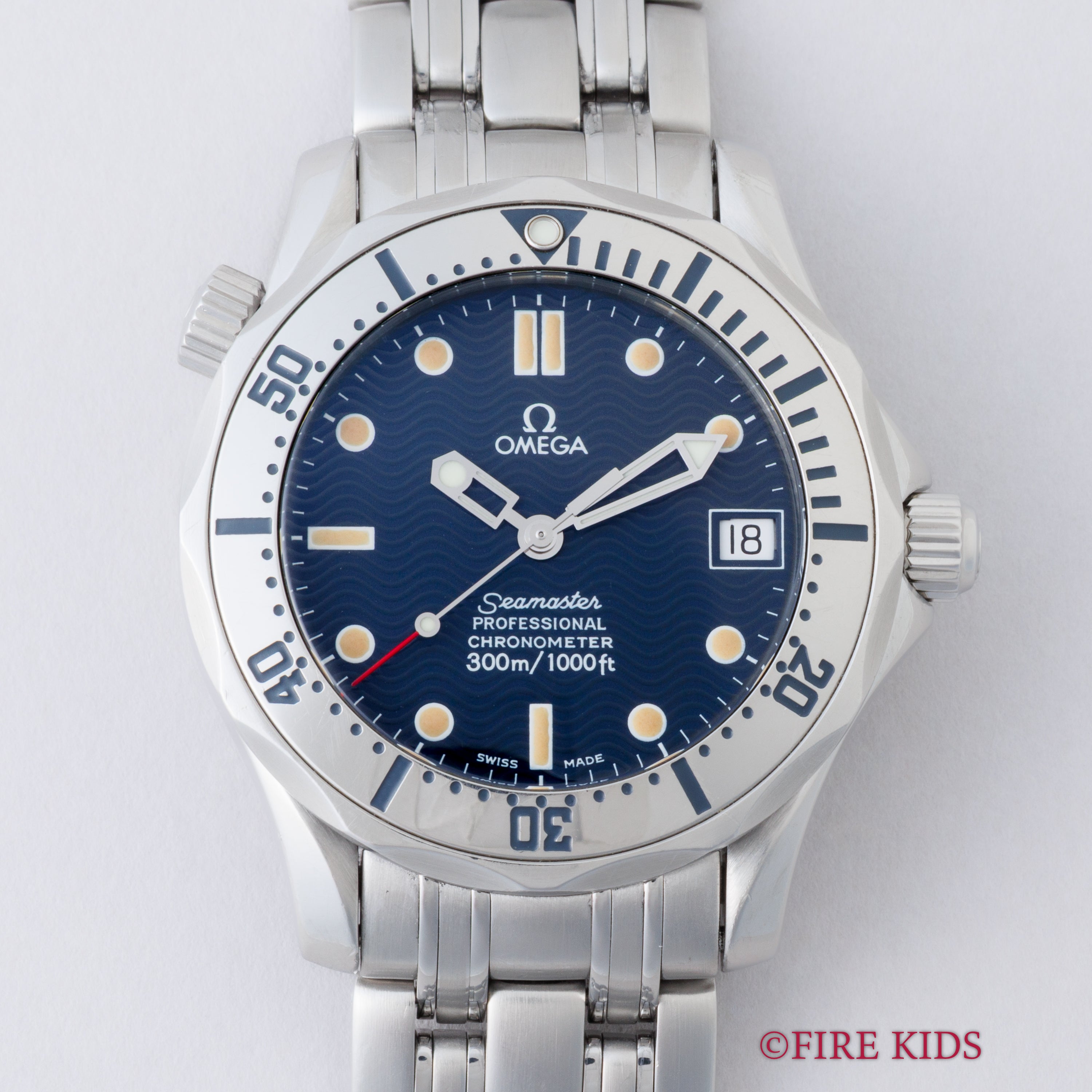 オメガ シーマスター プロフェショナル300m 36㎜ケース 1986年製 自動巻クロノメーター 純正ブレス 箱付