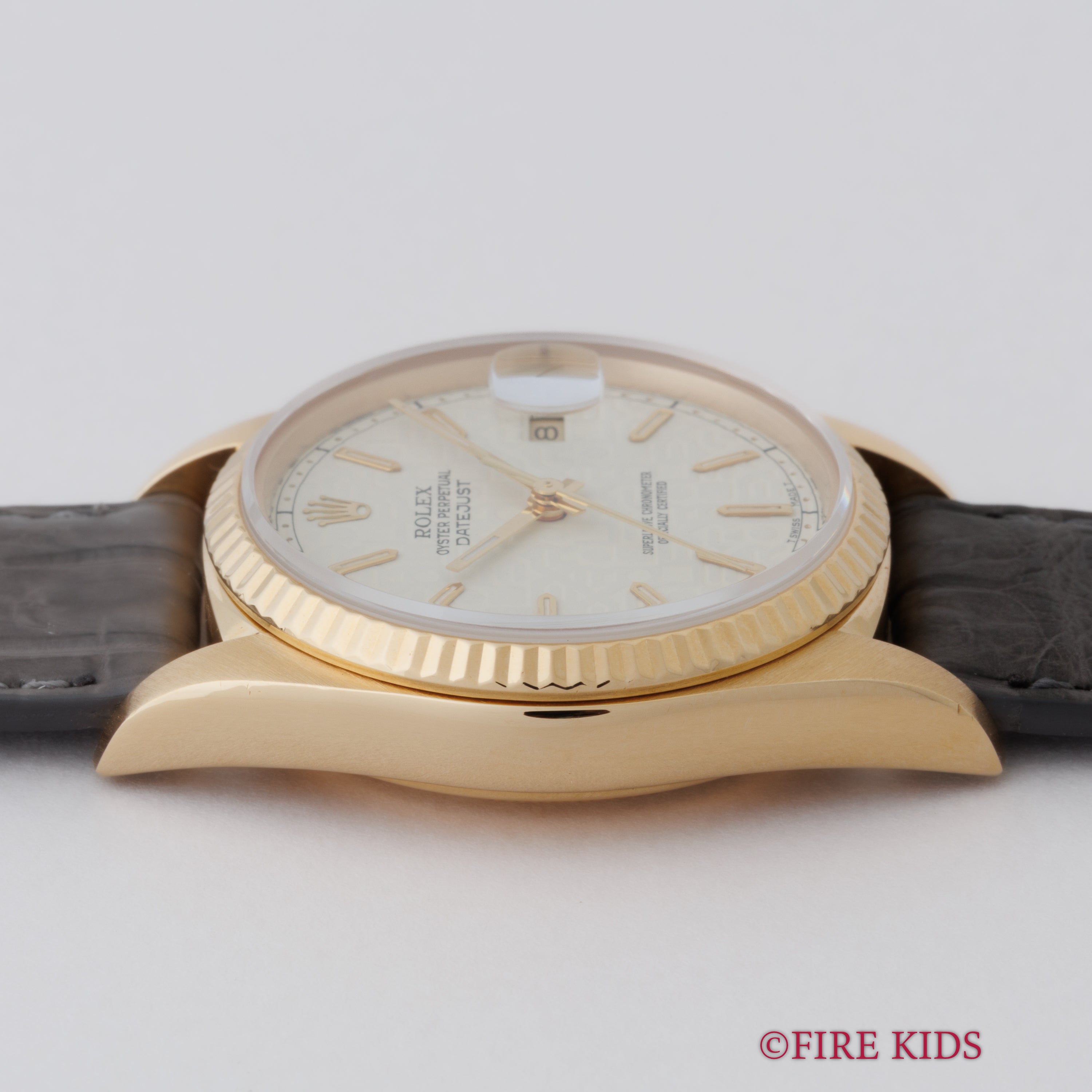 ロレックス 18金無垢デイトジャスト 1985年製 ホリコンダイヤル Ref.16018 Cal.3035 2025年8月メーカーOH