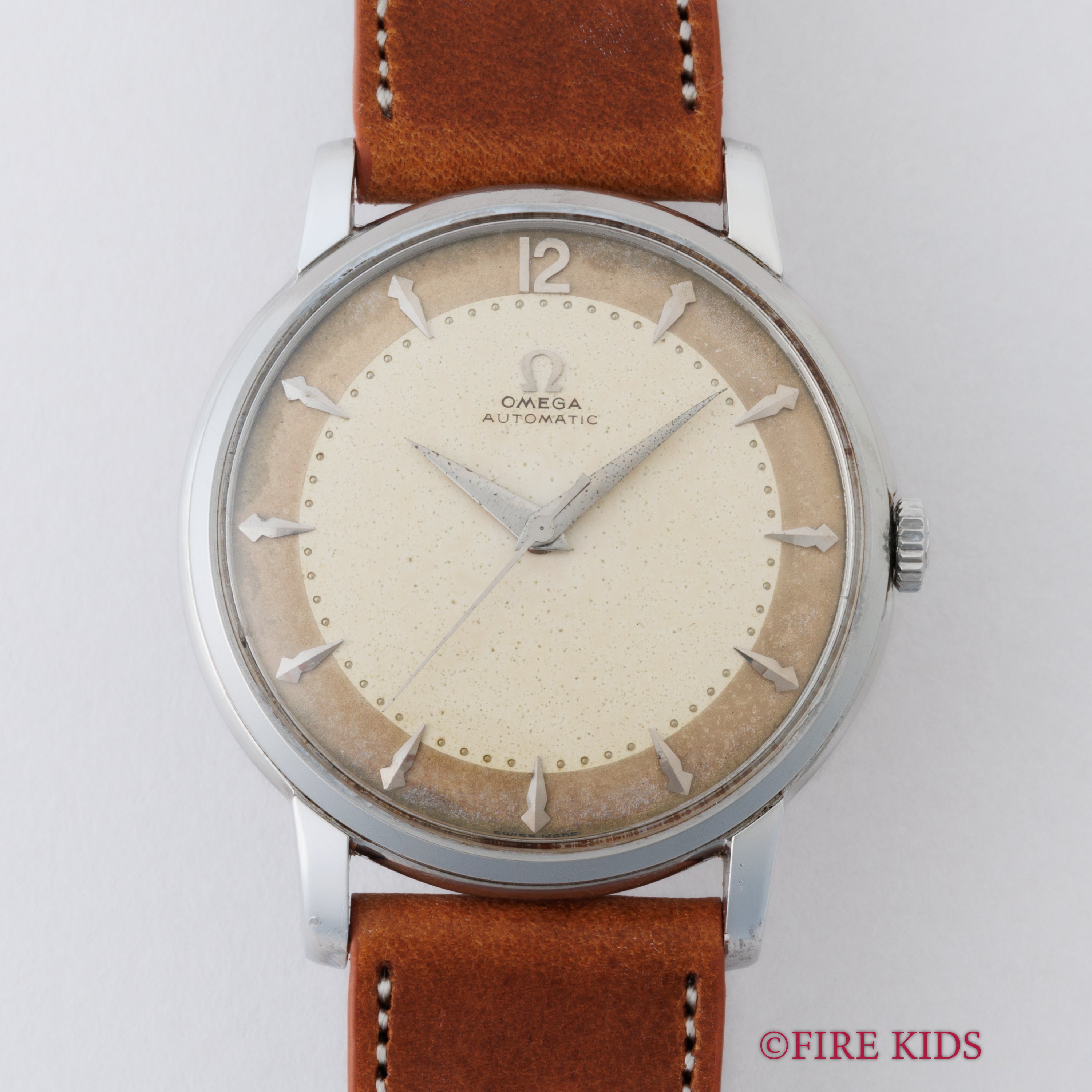 オメガ ラウンド オートマチック 1956年製 Ref.2864-2 楔インデックス ノンデイト