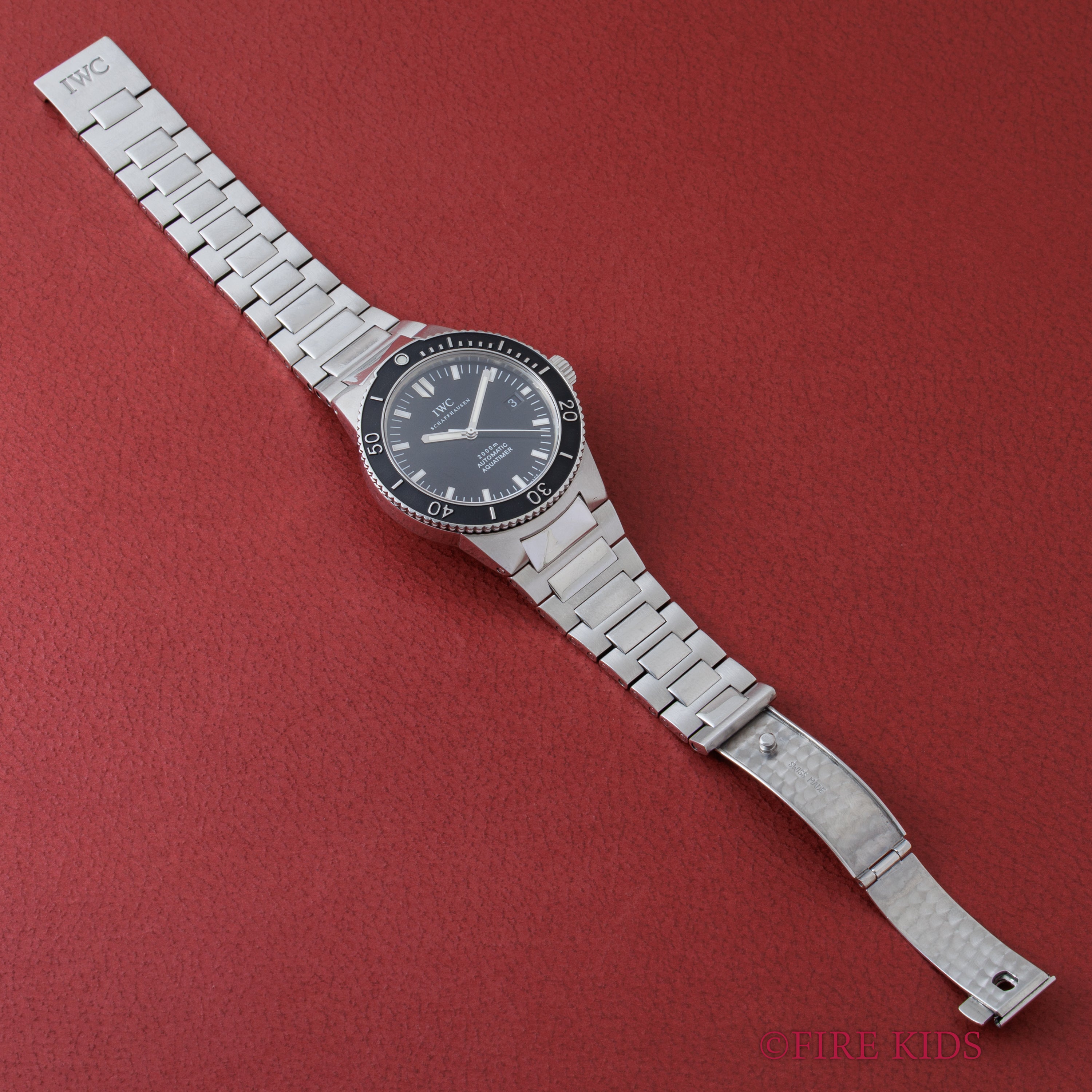 IWC 2001年製 アクアタイマー 2000m防水 オールトリチウム 純正ブレス サービスギャラ、箱、修理明細付き