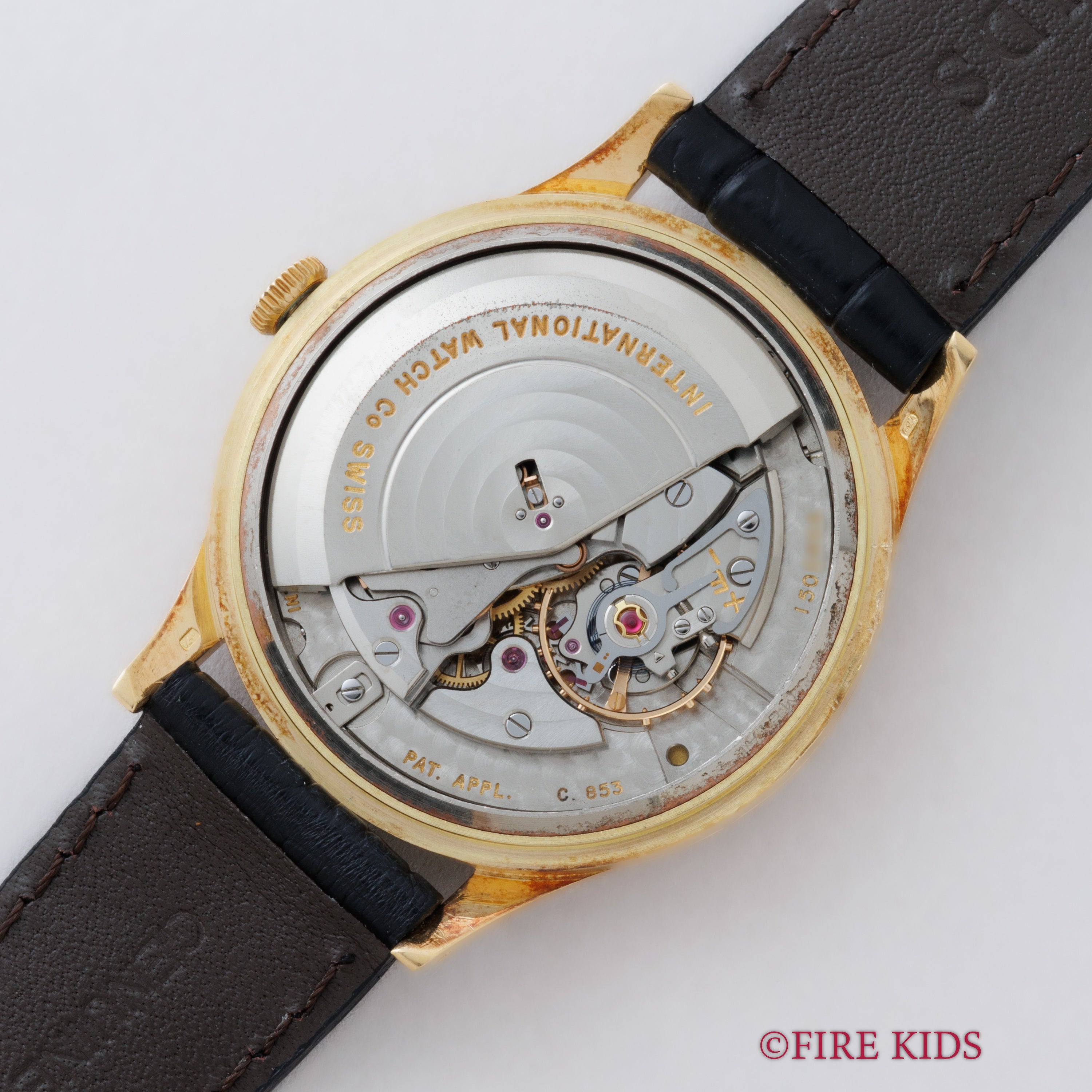 IWC ラウンドケース 1961年製 18金無垢イエローゴールド Cal.853 ノンデイト自動巻き