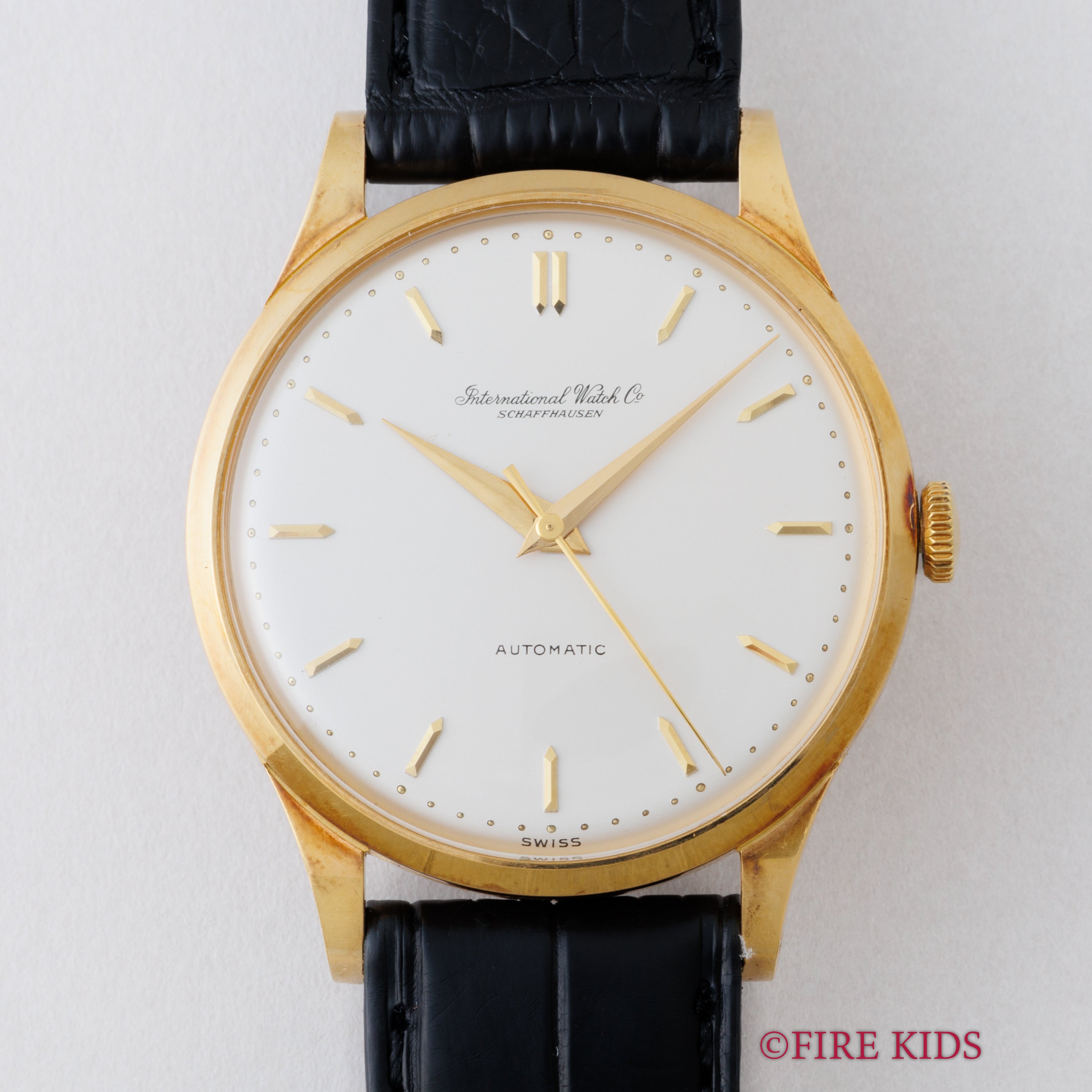 IWC ラウンドケース 1961年製 18金無垢イエローゴールド Cal.853 ノンデイト自動巻き