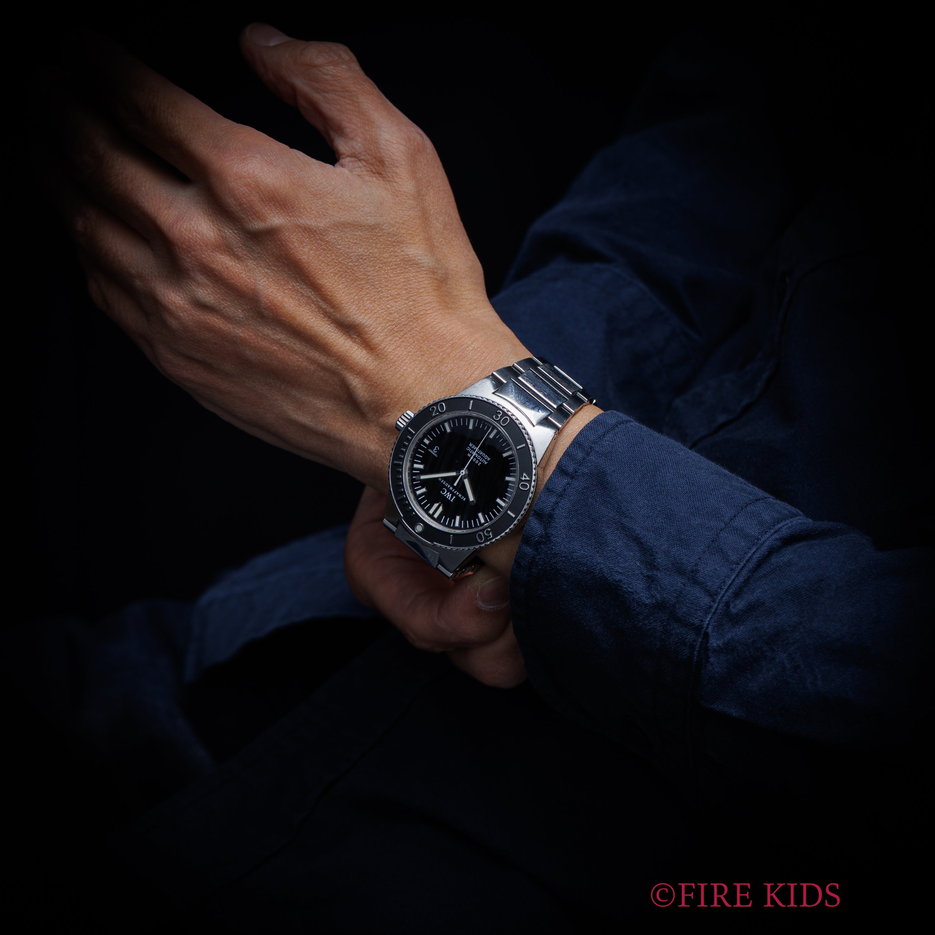 IWC 2001年製 アクアタイマー 2000m防水 オールトリチウム 純正ブレス サービスギャラ、箱、修理明細付き