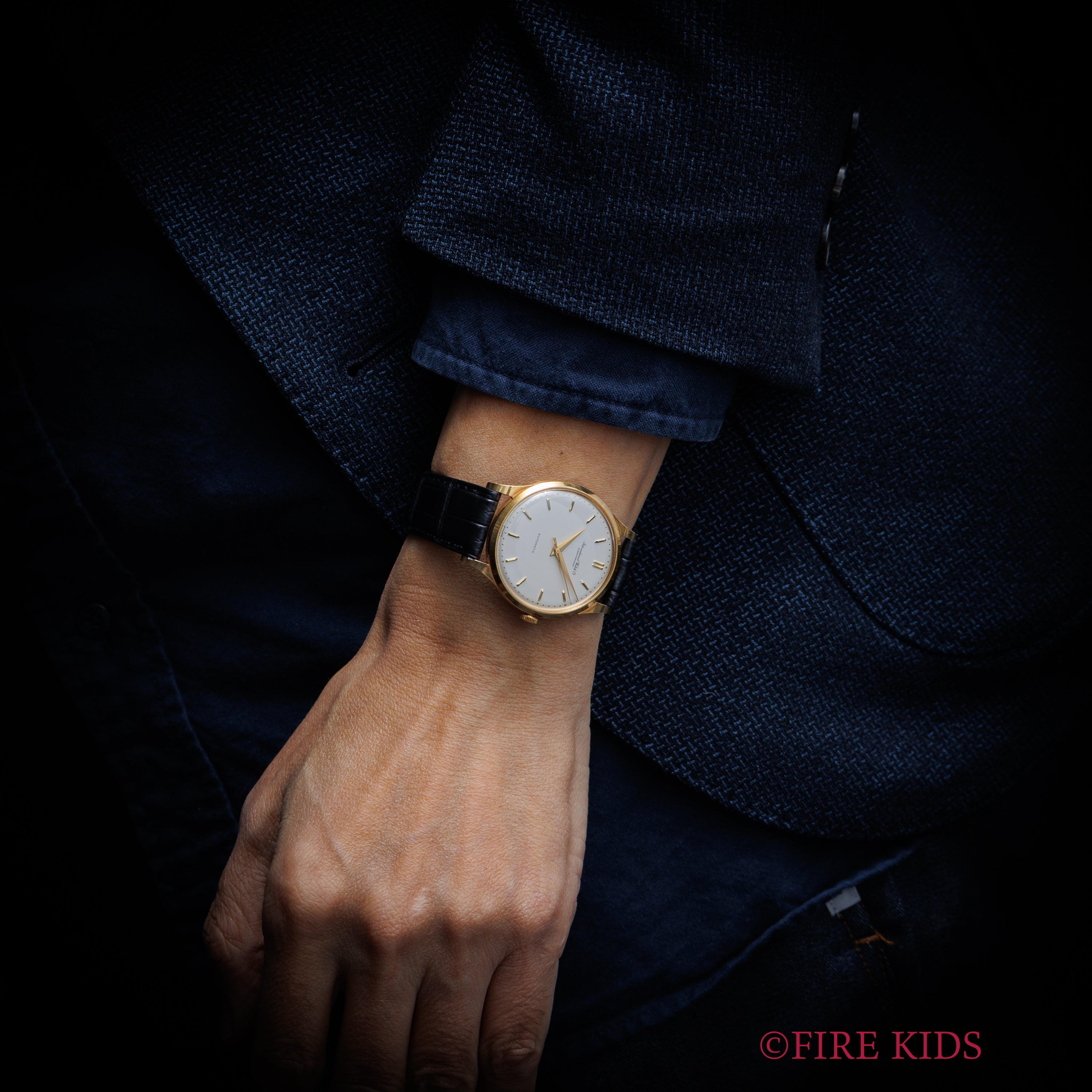 IWC ラウンドケース 1961年製 18金無垢イエローゴールド Cal.853 ノンデイト自動巻き