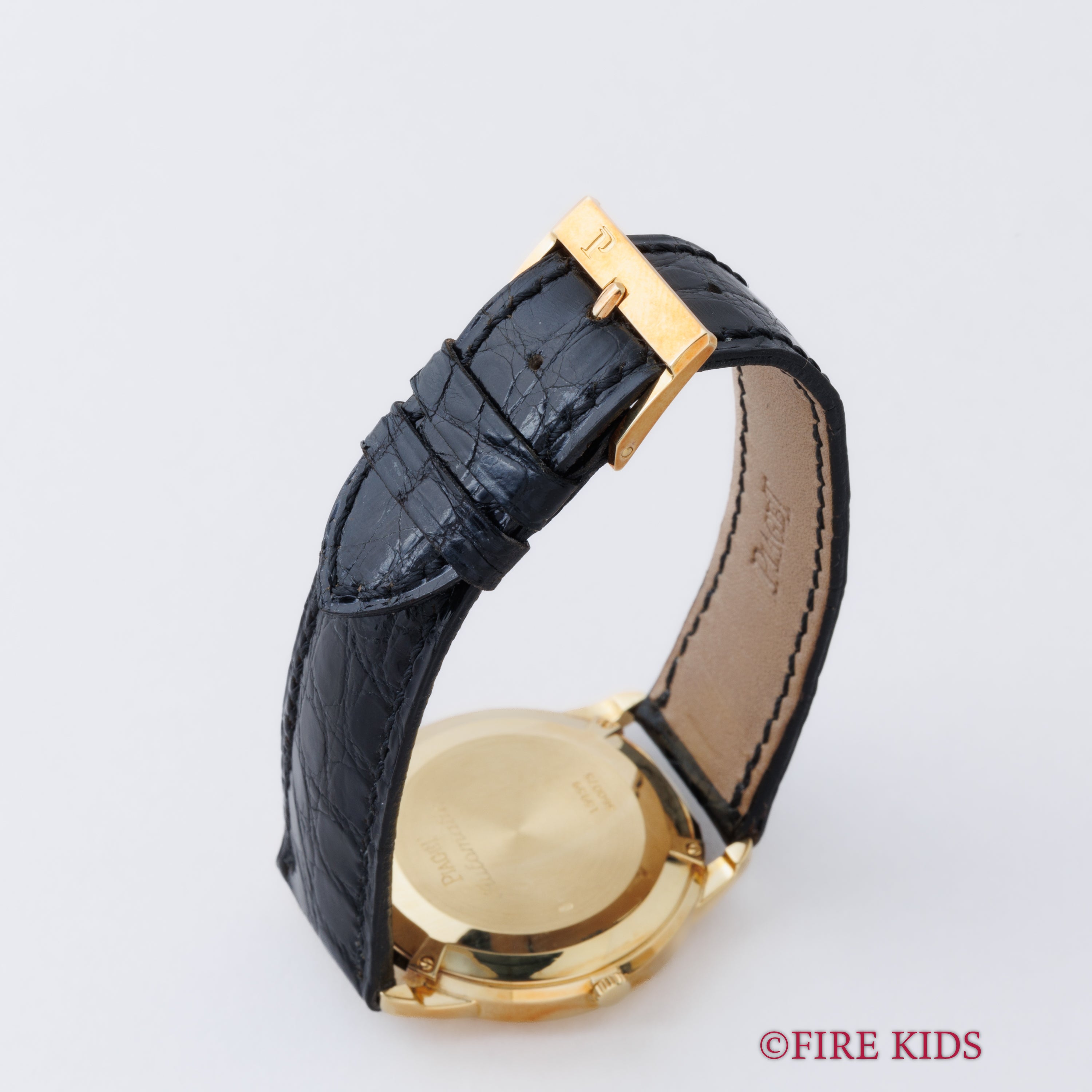 ピアジェ グベナー 18金無垢 トリプルカレンダー 1990年代製 自動巻き Cal.8535 Ref.15959 N.O.S 箱、ギャラ、タグ、尾錠、革ベルト付