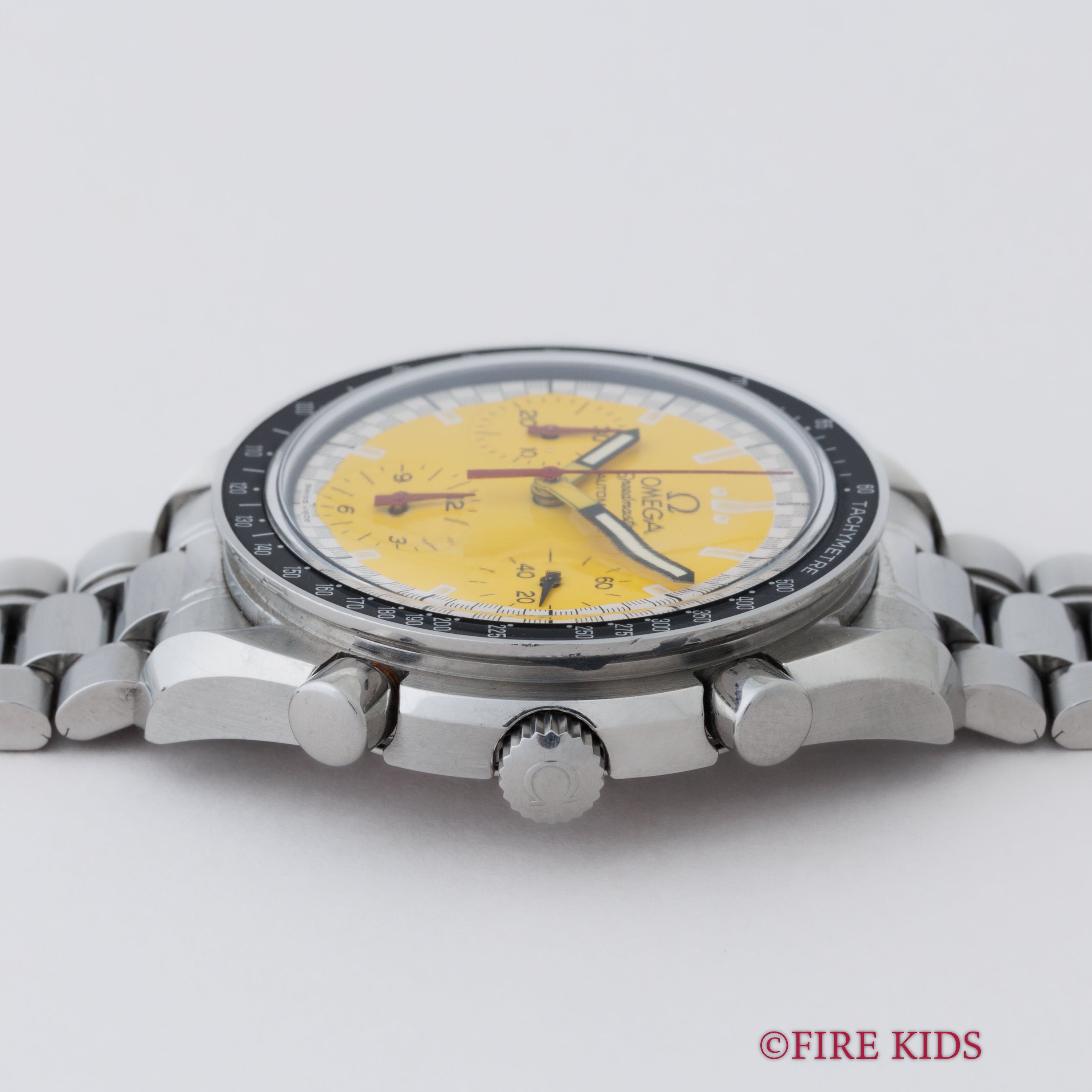 オメガ スピードマスター レーシング 1996年～1998年製 シューマッハ Ref.3510.12 イエローダイヤル 箱、ギャラ付き