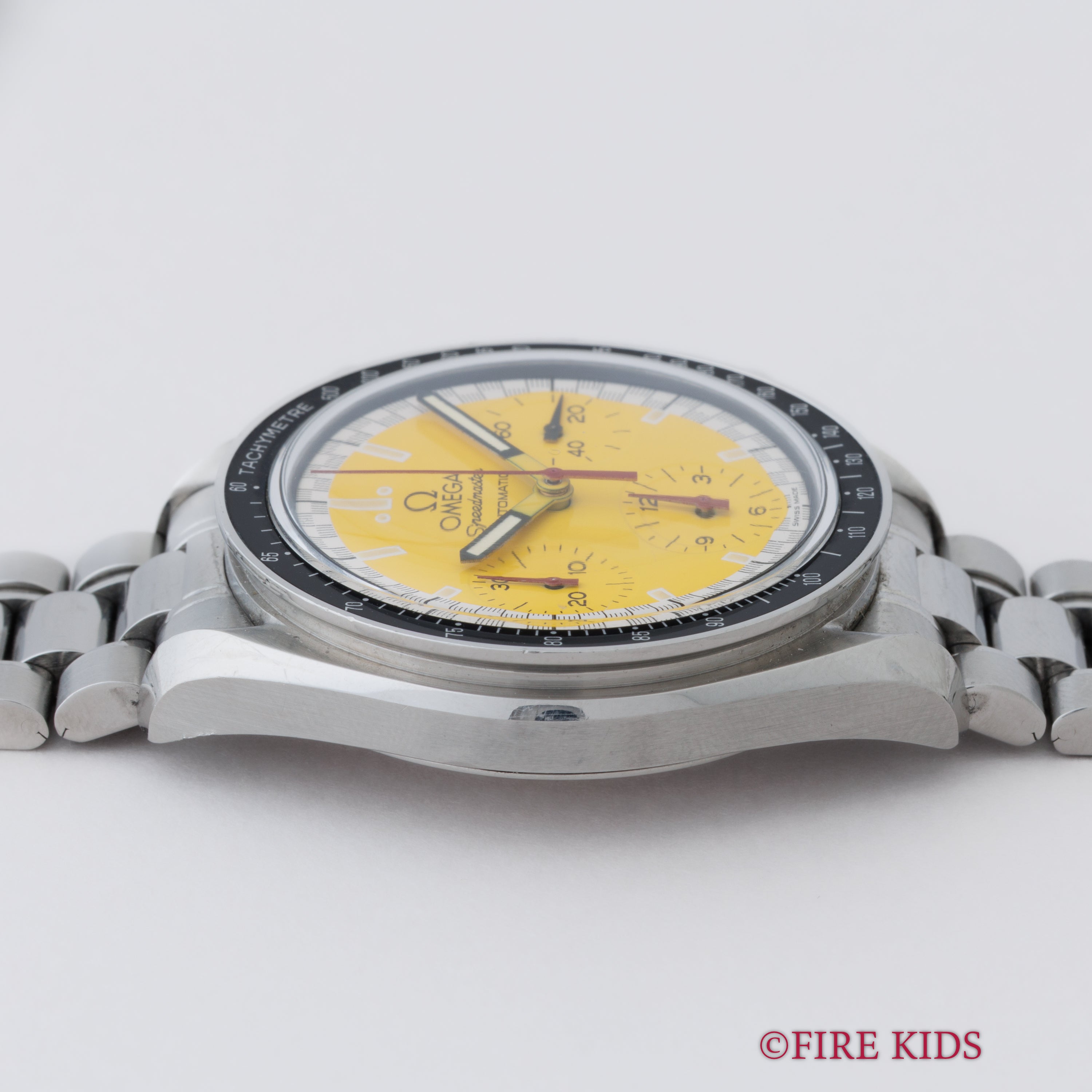 オメガ スピードマスター レーシング 1996年～1998年製 シューマッハ Ref.3510.12 イエローダイヤル 箱、ギャラ付き