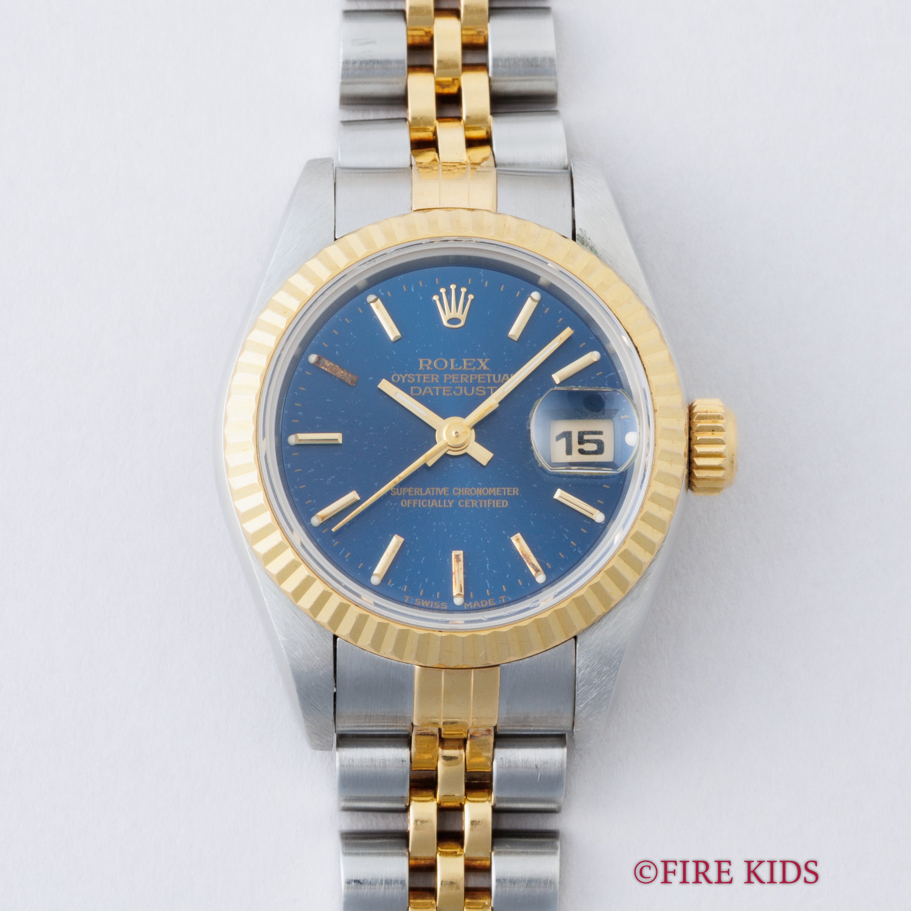 ロレックス デイトジャスト 自動巻き 1996年製 レディース コンビ Ref.69173 ブルーダイヤル