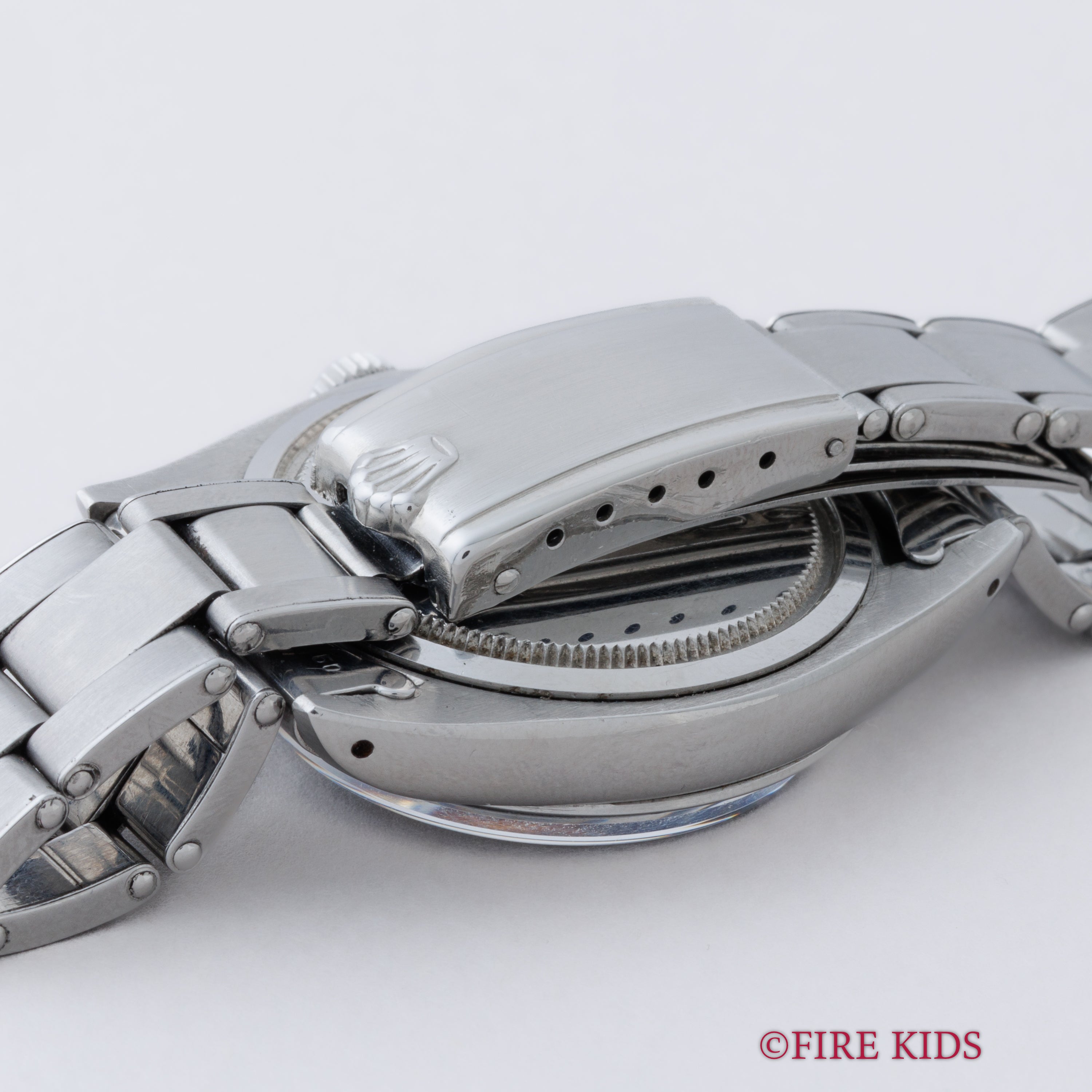 ロレックス オイスターデイト 1964年製 Ref.6694 ブラックミラーダイヤル 純正リベットブレス