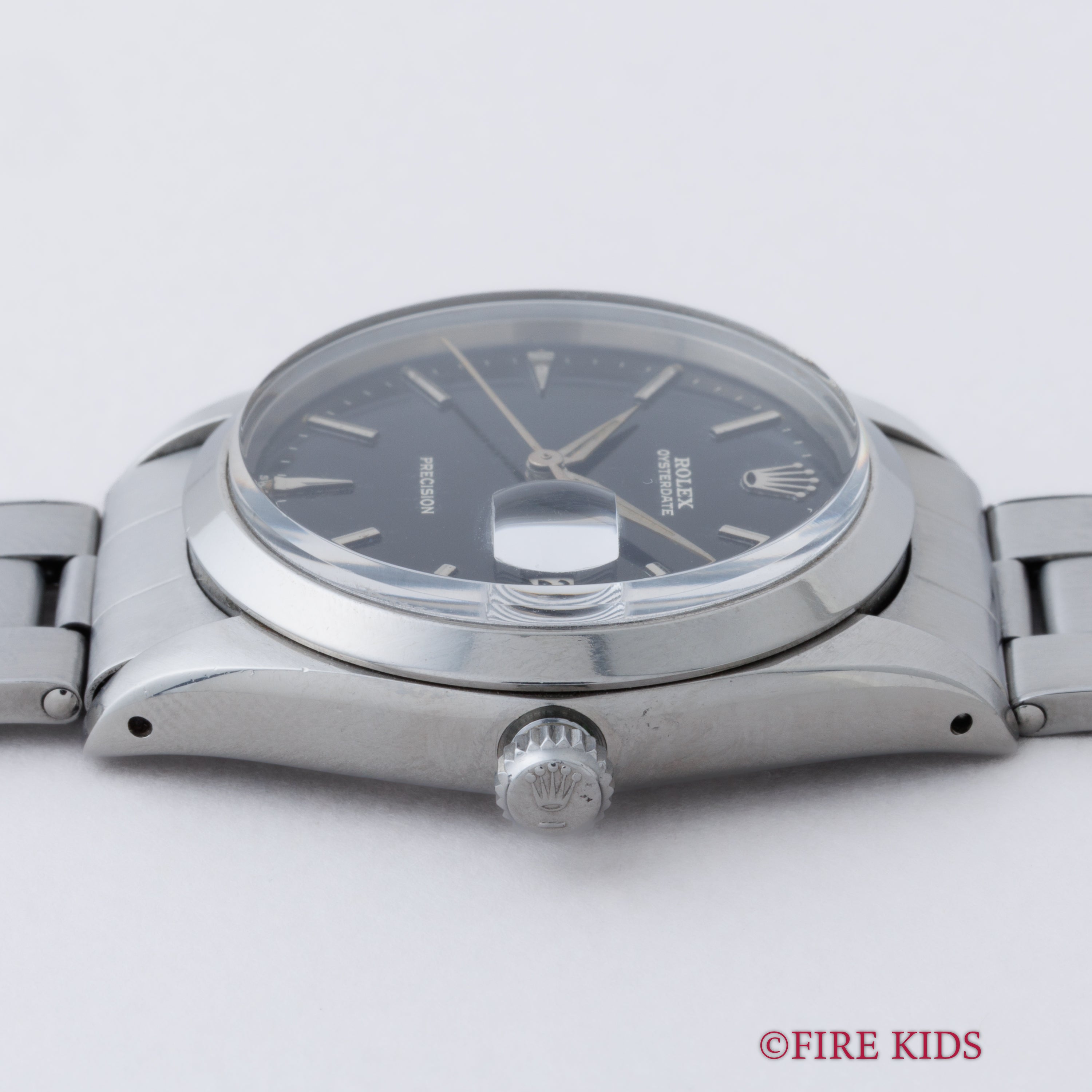 ロレックス オイスターデイト 1964年製 Ref.6694 ブラックミラーダイヤル 純正リベットブレス