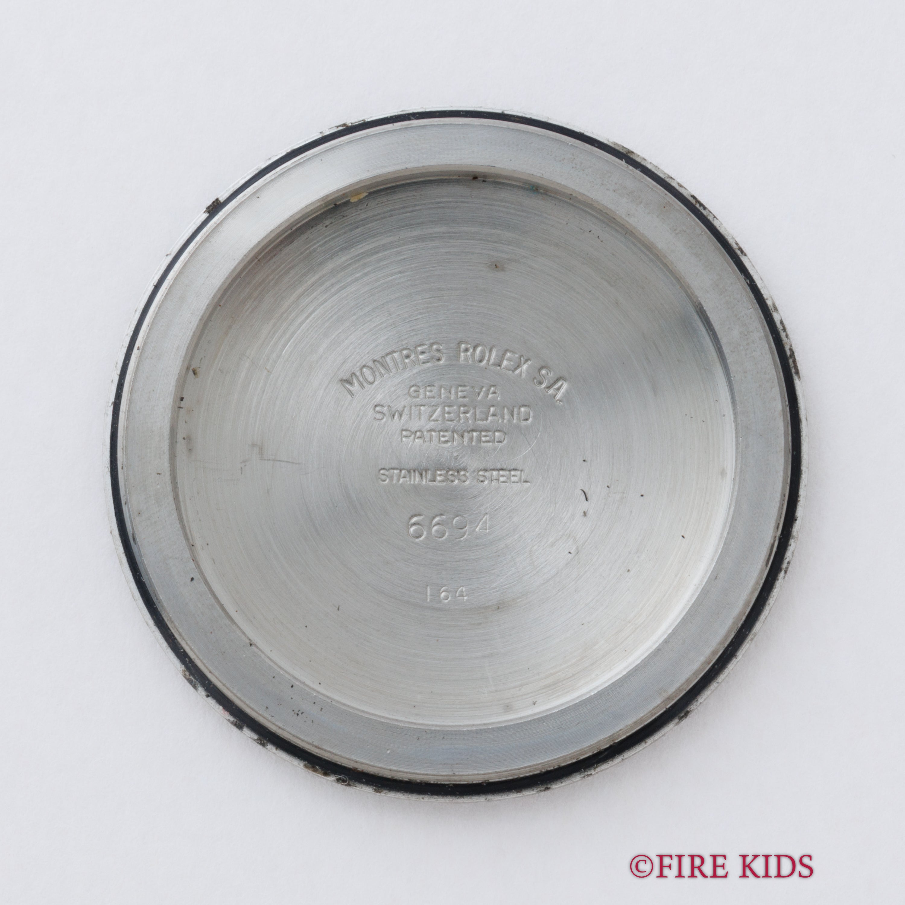 ロレックス オイスターデイト 1964年製 Ref.6694 ブラックミラーダイヤル 純正リベットブレス