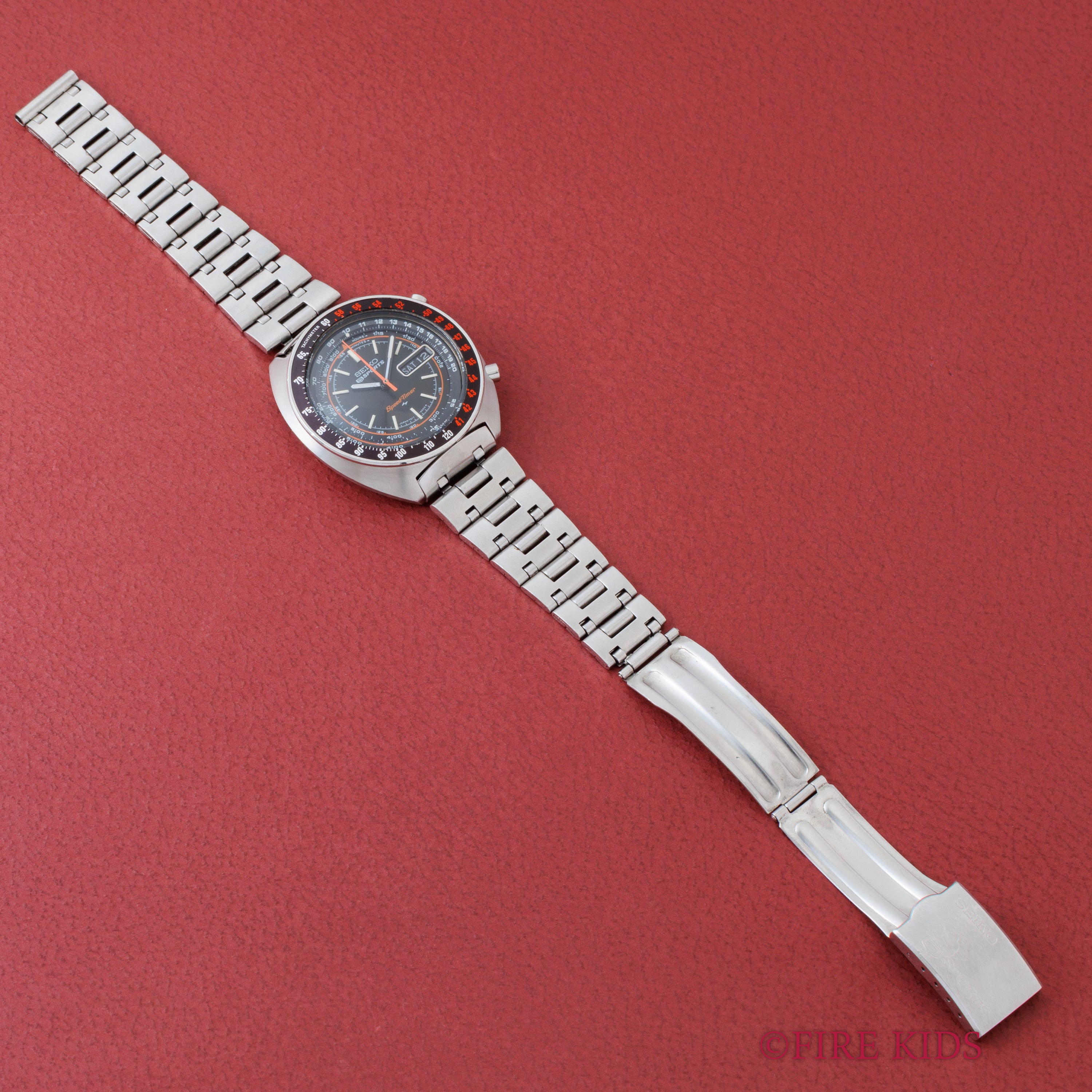 セイコー 5スポーツ スピードタイマー ラリーメーター 1971年製 Ref.7017-6050 自動巻クロノグラフ 純正ブレス