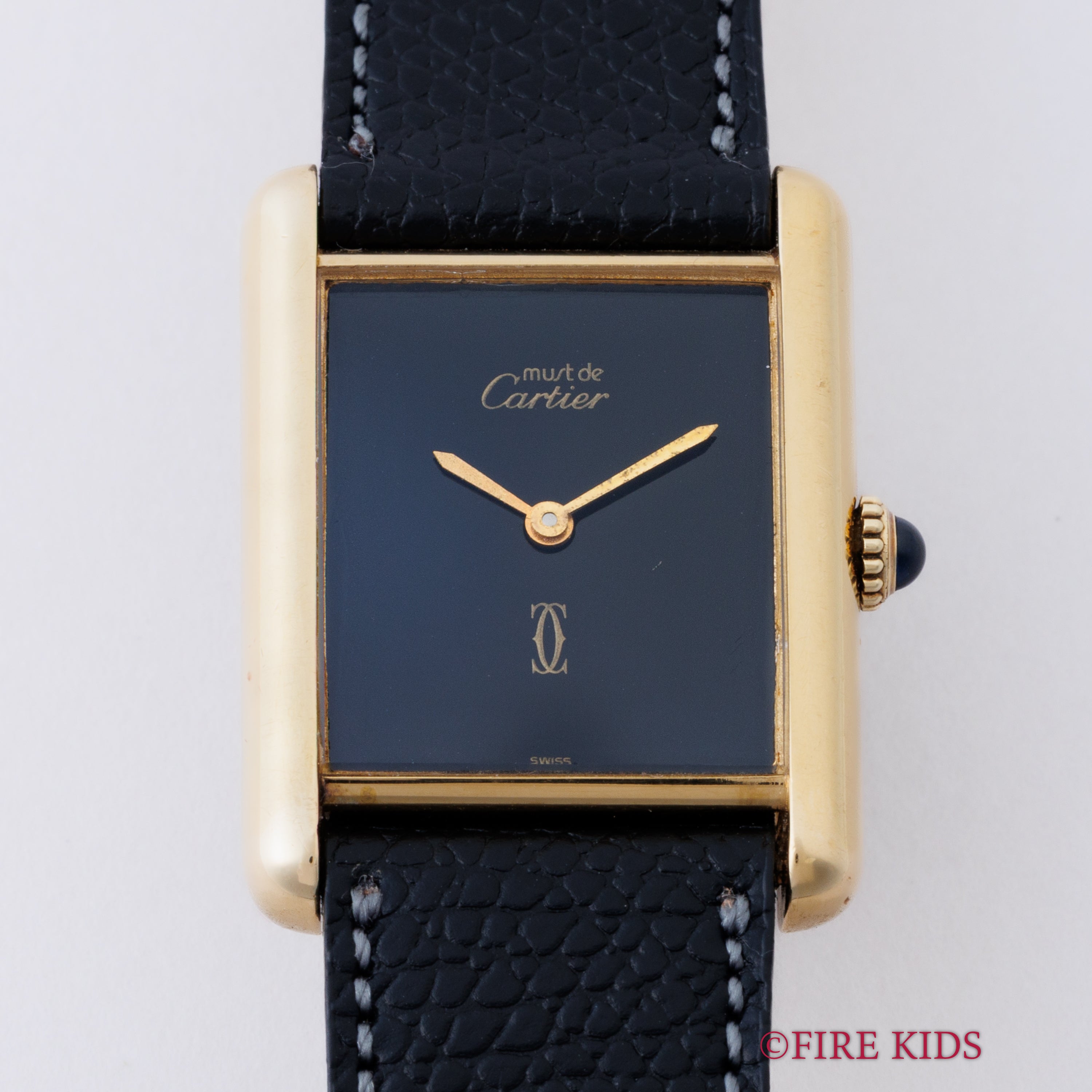 カルティエ マストタンク LMサイズ 1980年代製 ブラックダイヤル