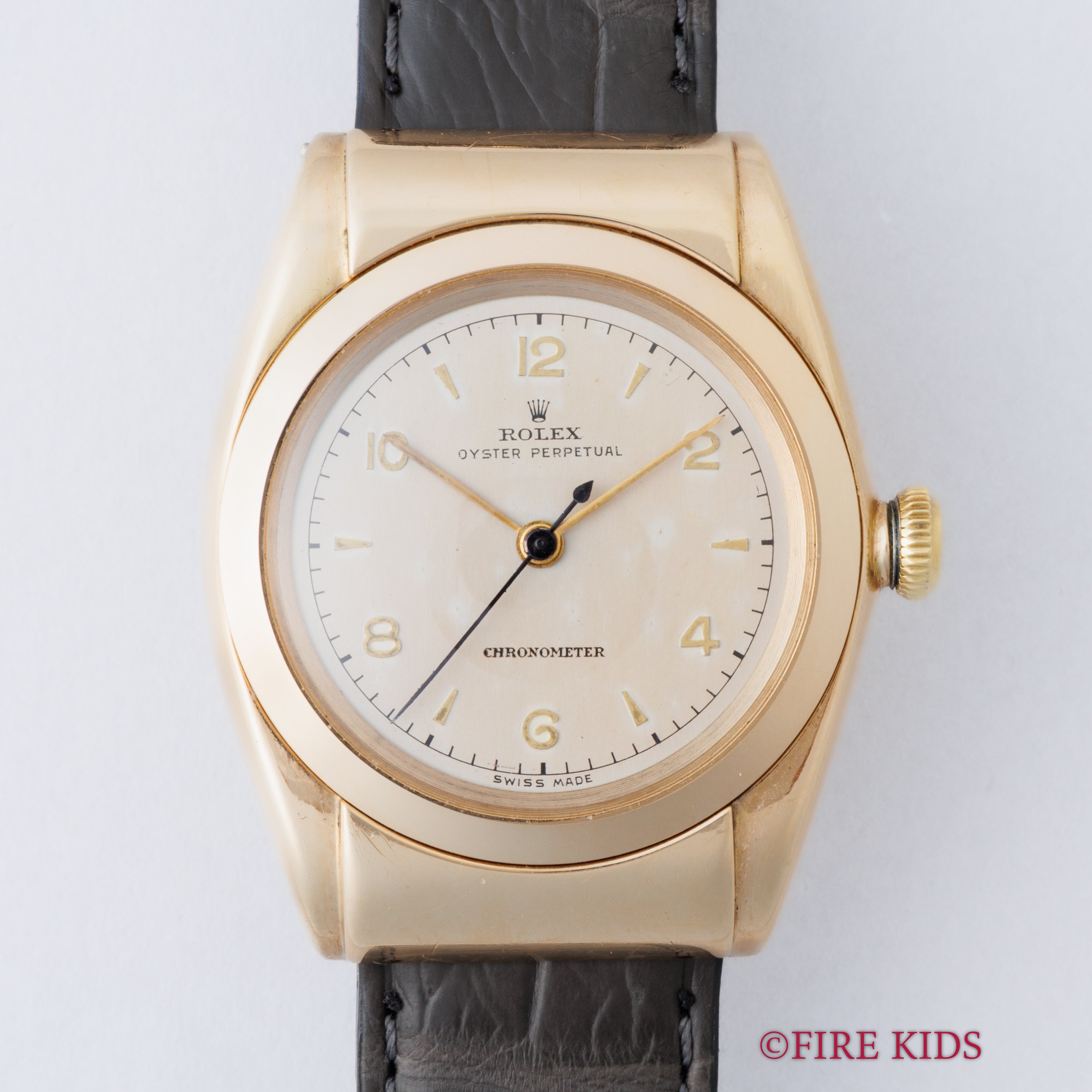 ロレックス 14金無垢バブルバック カバード 1940年代後半製 Ref.7957 飛びアラビアダイヤル