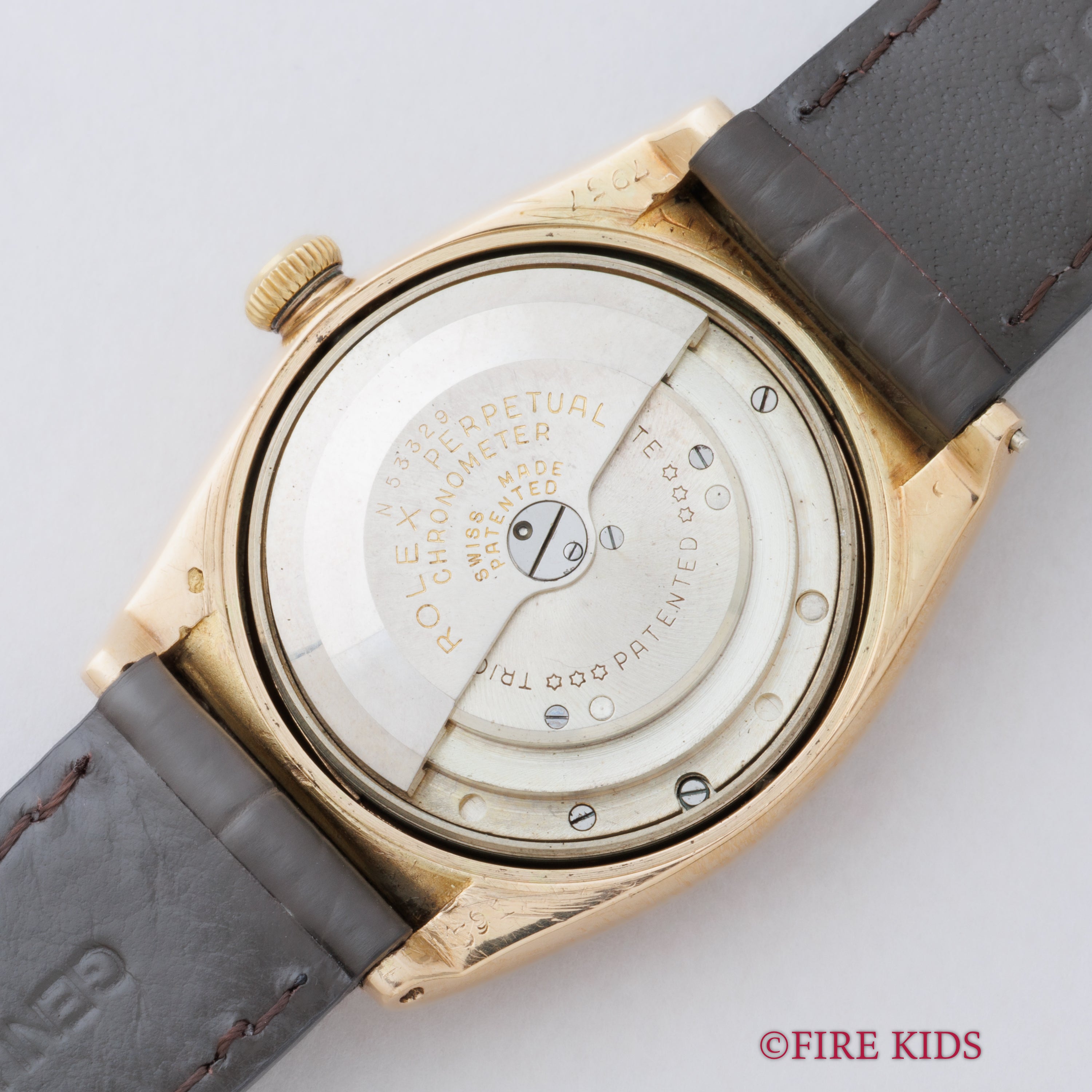 ロレックス 14金無垢バブルバック カバード 1940年代後半製 Ref.7957 飛びアラビアダイヤル